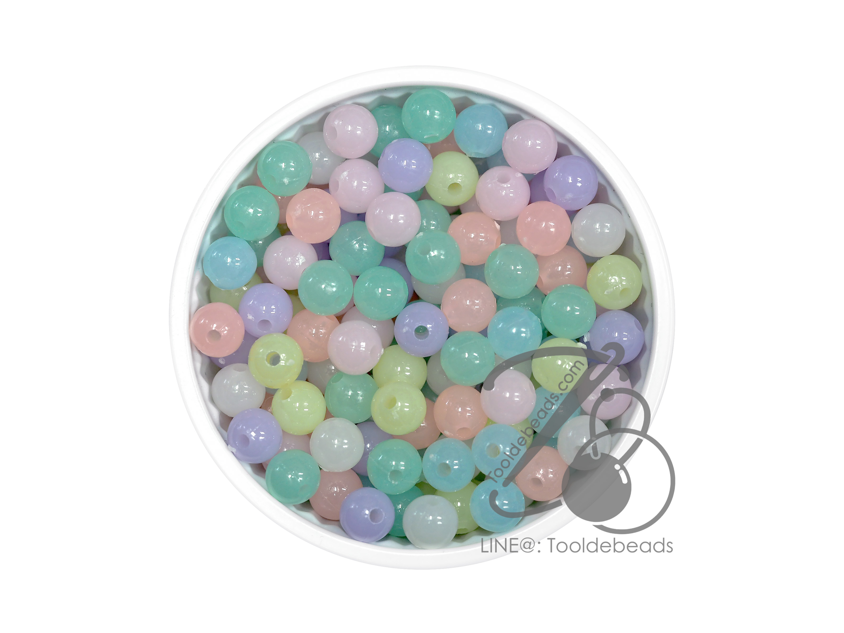 ลูกปัดกิโล ตราจระเข้ 6มม. สีหวานใหม่ (1 กิโลกรัม) SKU-13991