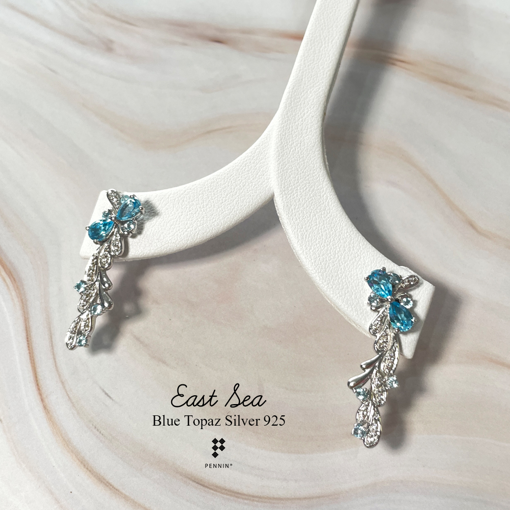 ชุดเครื่องประดับ "East Sea" พลอย Blue Topaz สีฟ้าสดใสของท้องทะเล เย็นฉ่ำกับสายน้ำรับวสันตฤดู