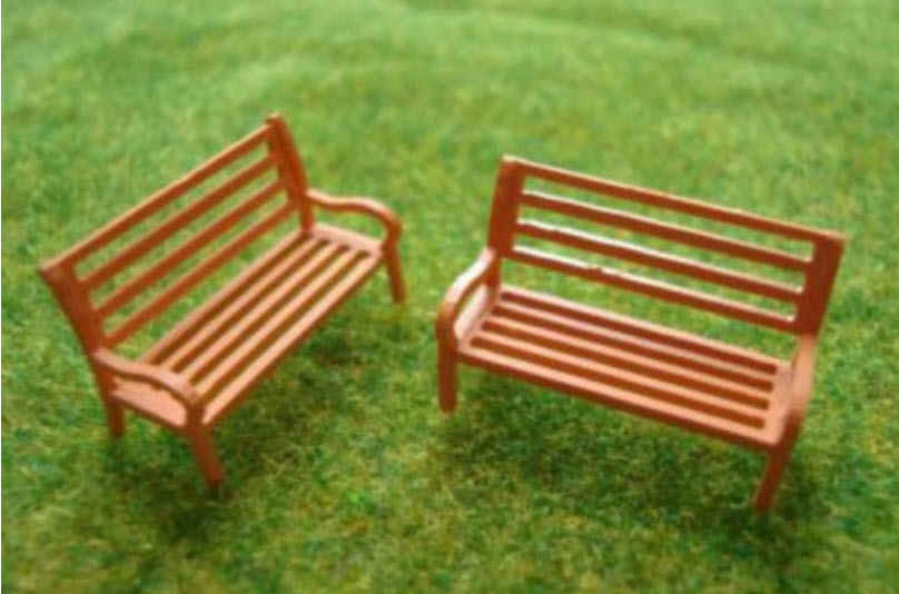 ม้านั่งยาว สีน้ำตาล (สเกล 1:87) ชุด 5 ตัว