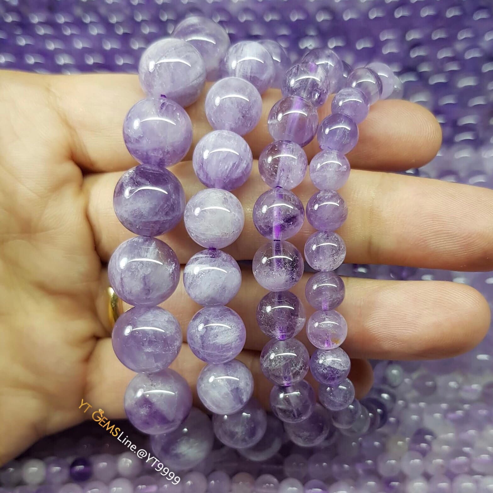 สร้อยข้อมือลาเวนเดอร์อเมทิสต์แท้ ขนาดหิน 10 มม. YTG-10933 YTGEMS