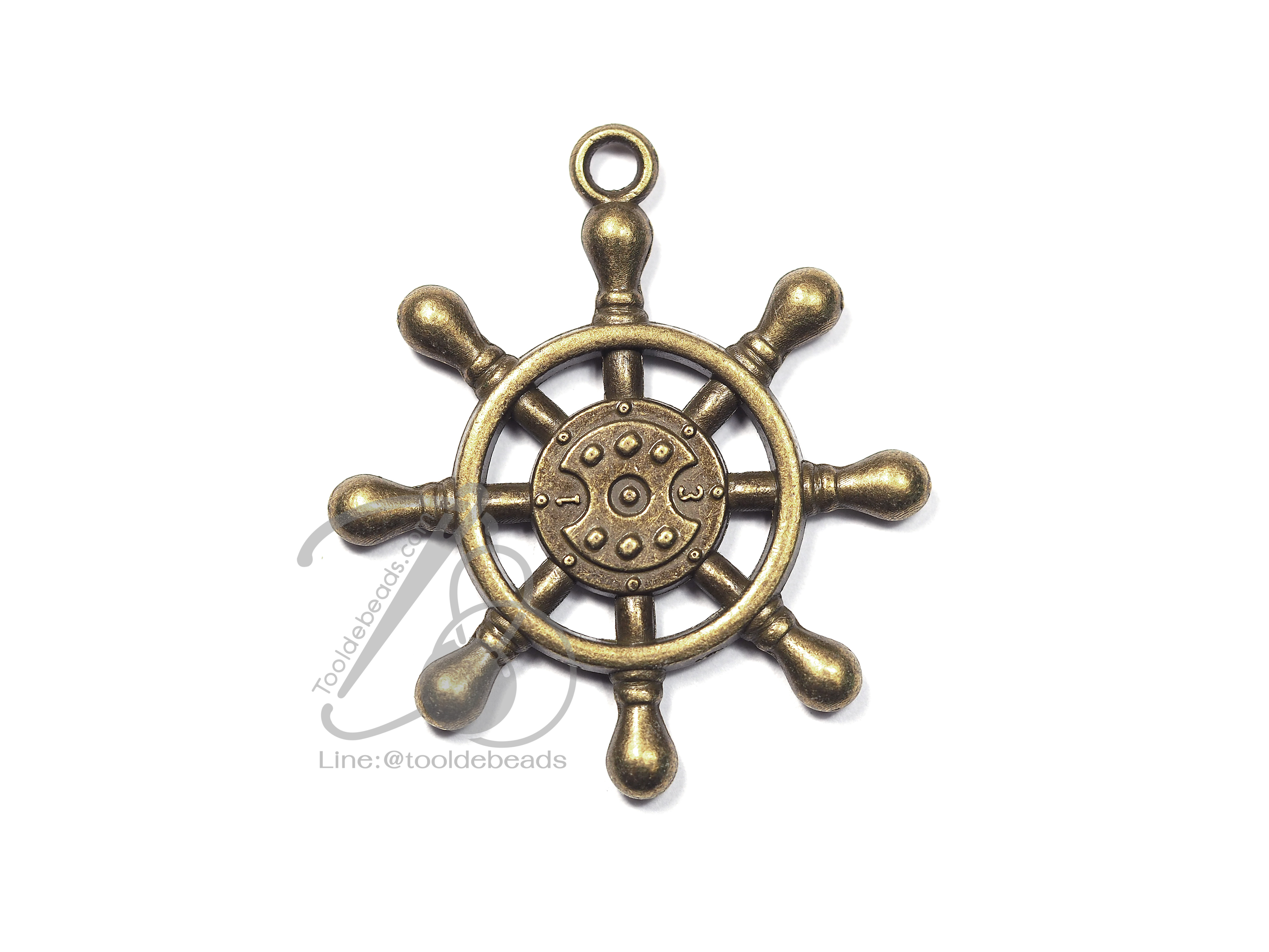 จี้เหล็ก 26 35มม. ลายสมอone piece สีสนิม (1 ชิ้น) SKU-00720