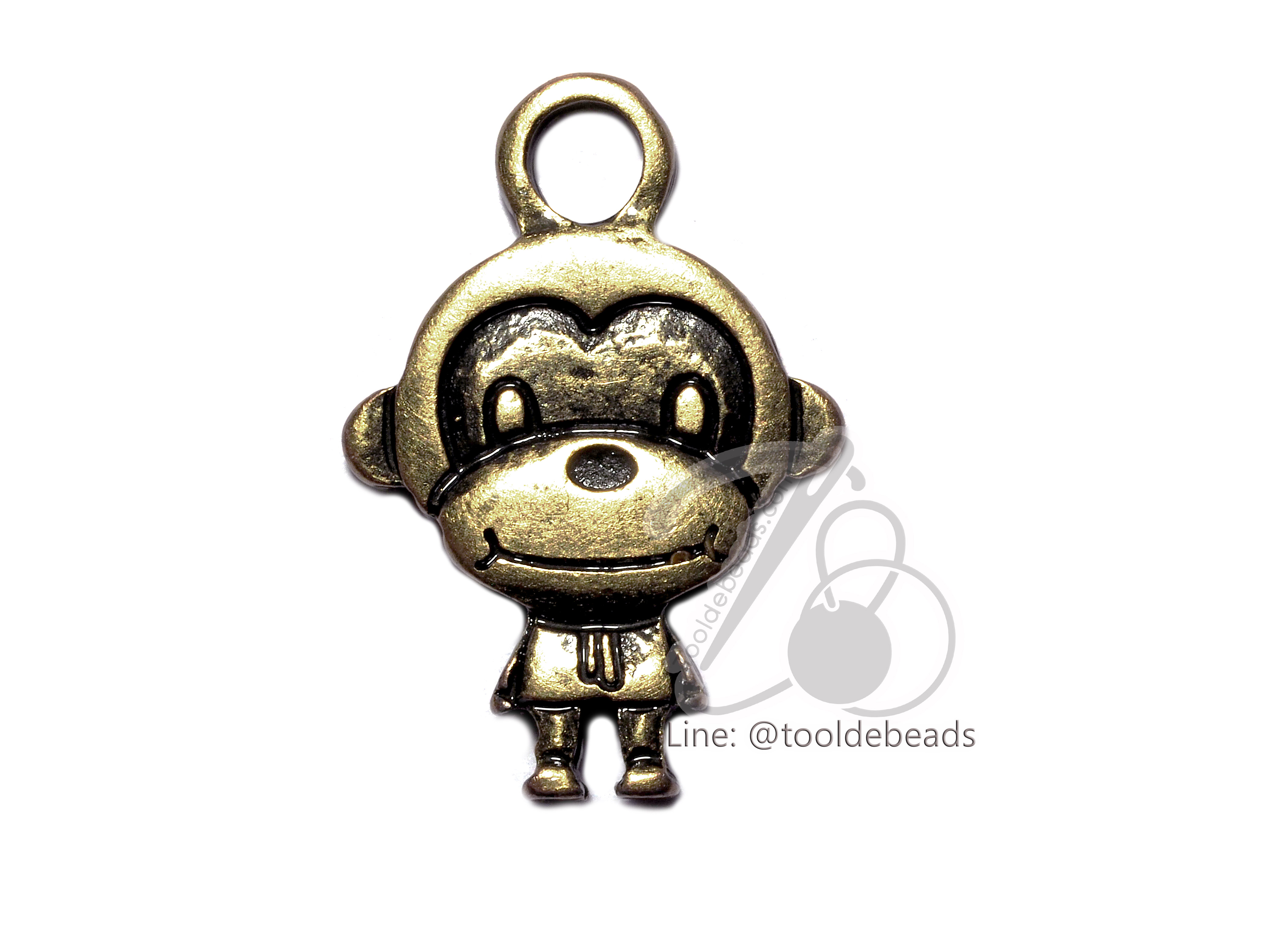 จี้เหล็ก 360 15*23มม. ลายลิง สีสนิม (1 ชิ้น) SKU-00838