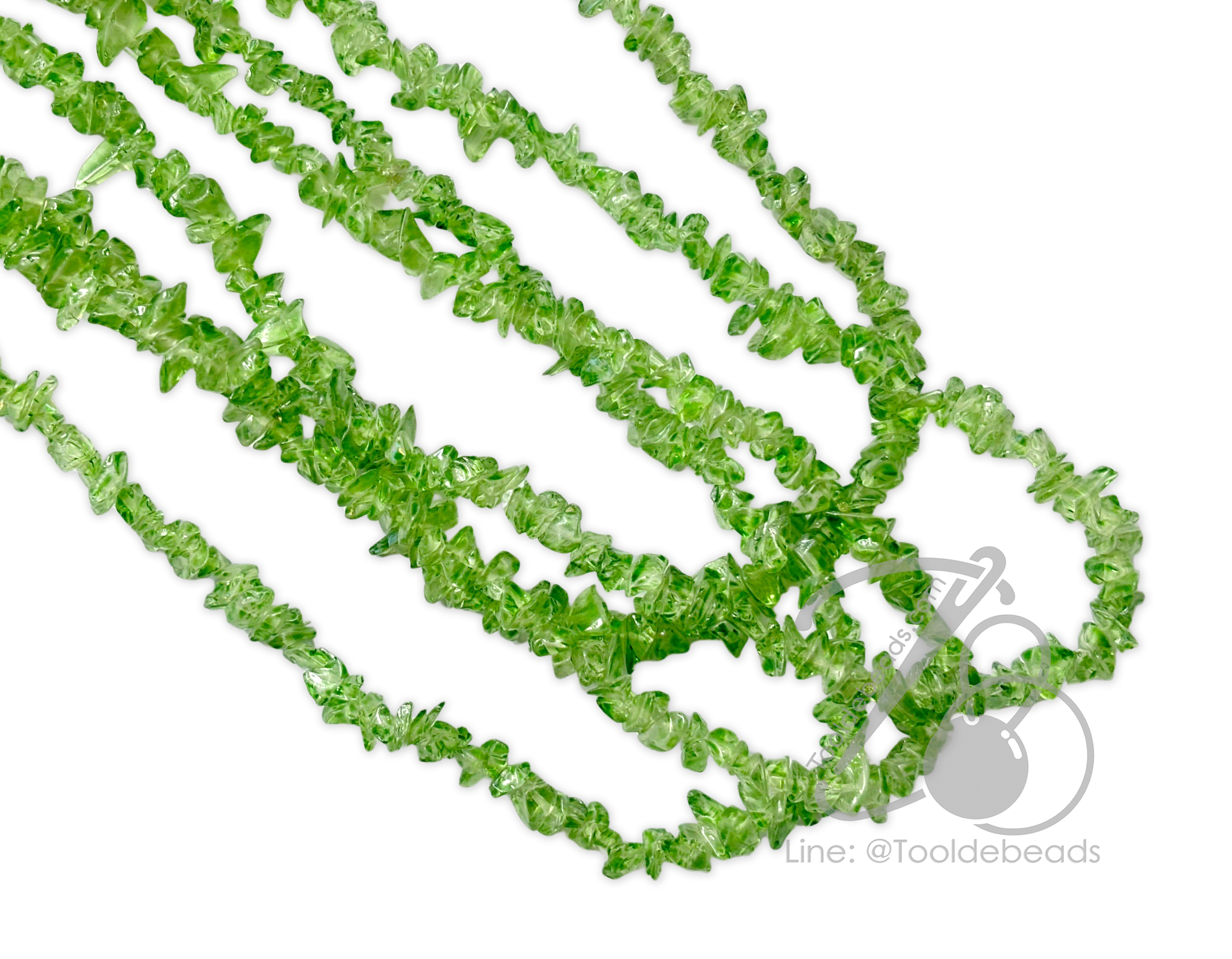 หิน Green quartz 6มม. หินแตก (250 เม็ด) SKU-14508