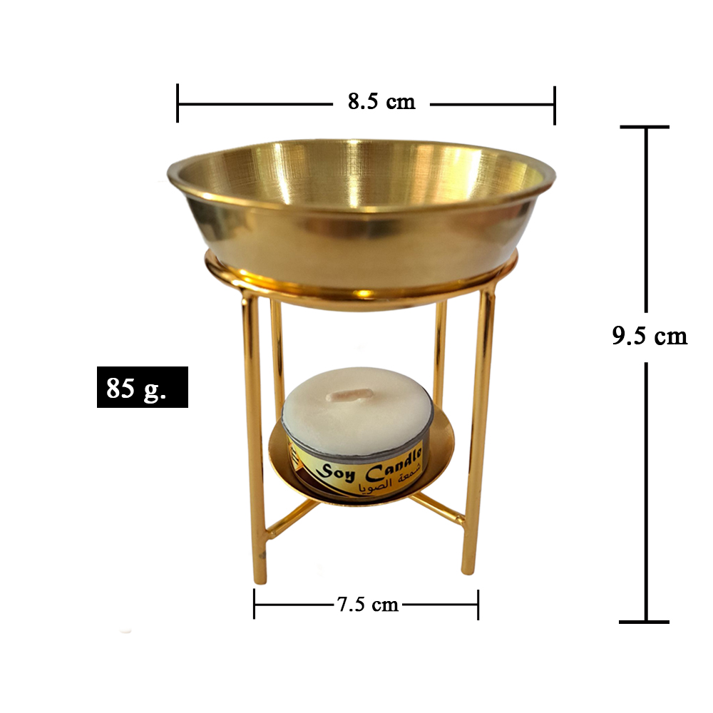 เตาเผาน้ำมันหอมระเหยแท้ เตาน้ำมันอโรม่า ทองเหลืองทั้งชิ้น Brass Stand สินค้าแฮนด์เมด หรู ทันสมัย (ฟรี เทียนไขถั่วเหลืองธรรมชาติ 15gx1 ชิ้น) สวยงาม ทนทาน