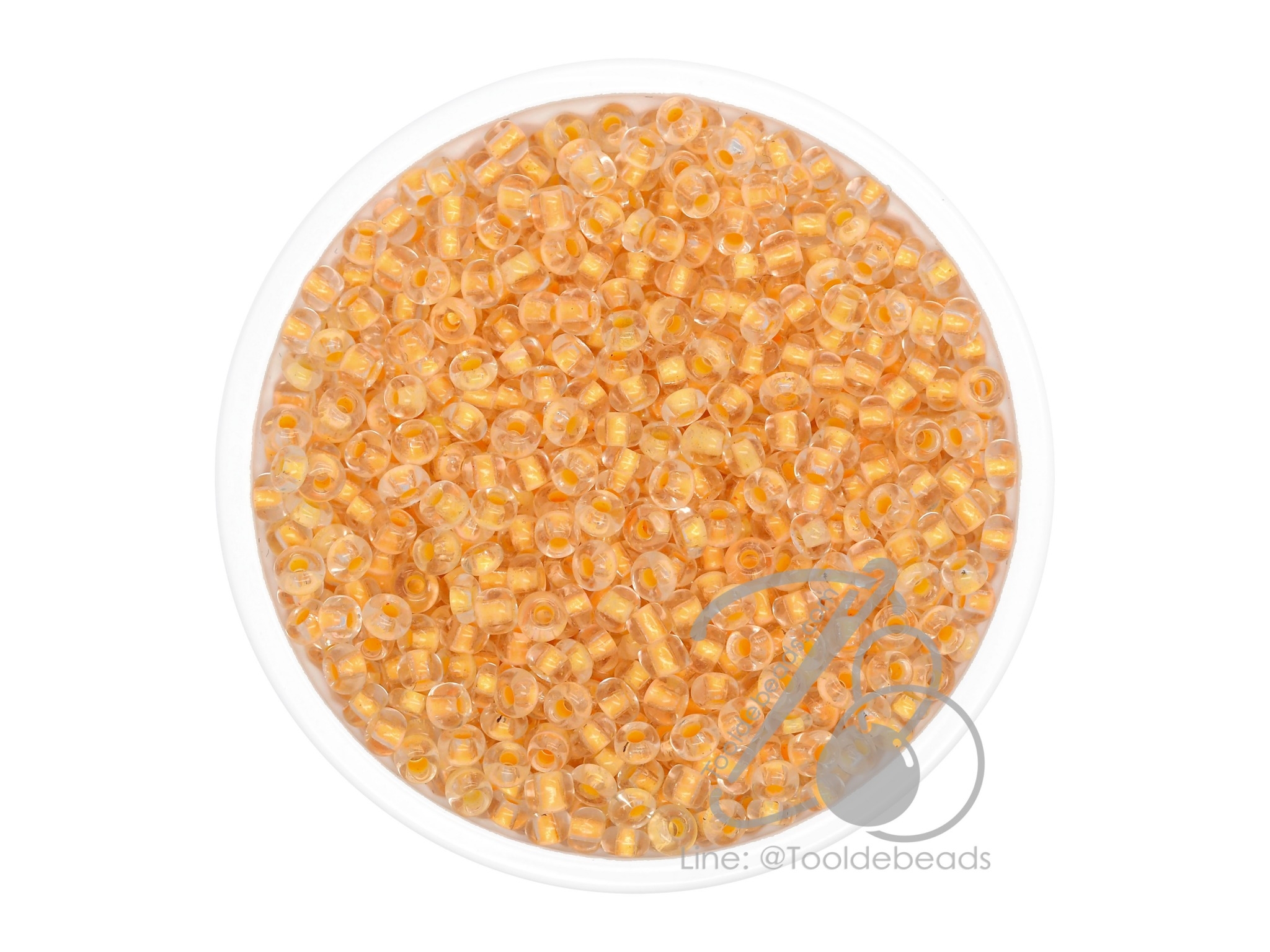 OK Brand ลูกปัดเม็ดทราย 8/0 สอดไส้ สีเหลืองเข้ม (100 กรัม) SKU-09042