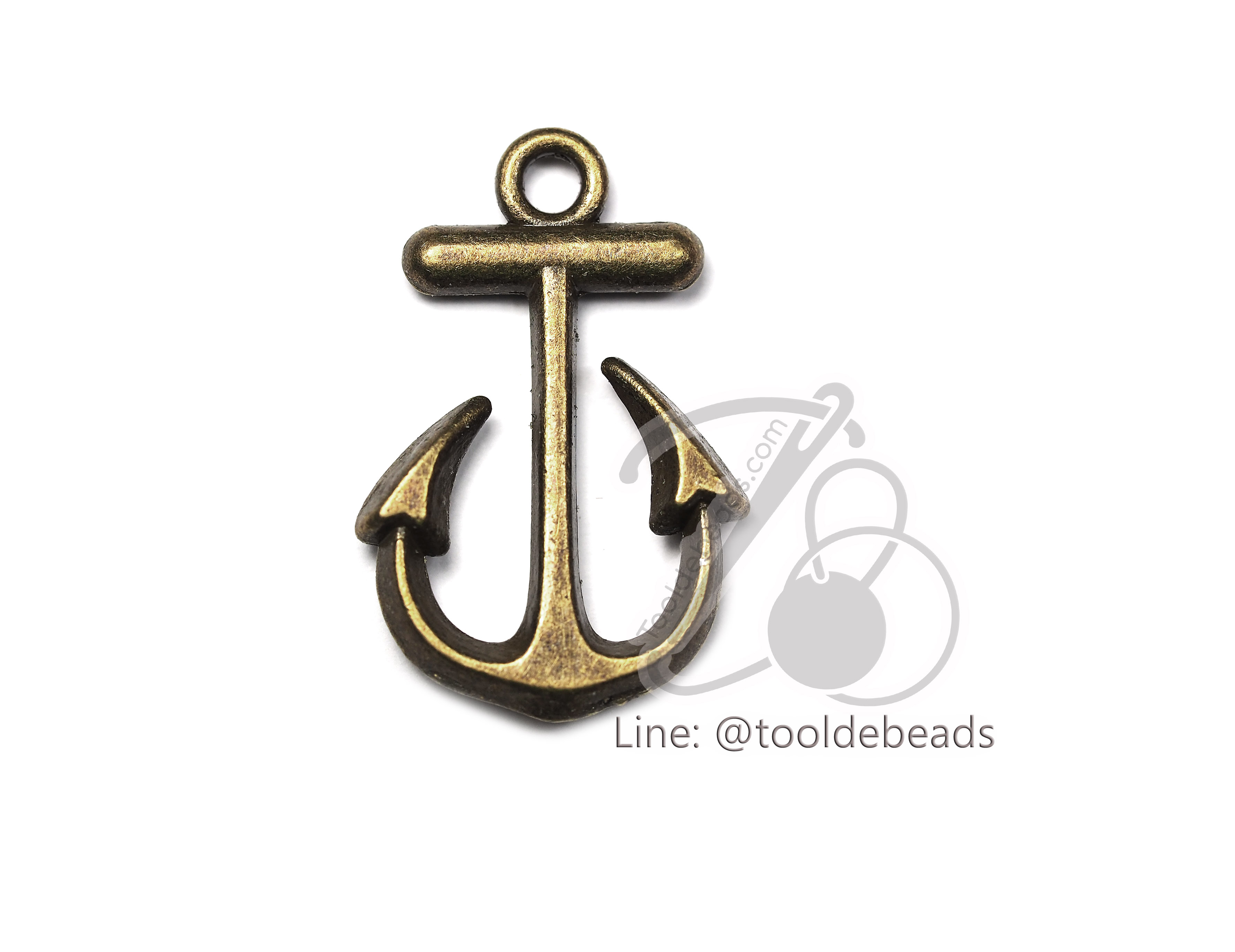 จี้เหล็ก 17 15*24มม. ลายสมอเรือ สีสนิม (1 ชิ้น) SKU-00543