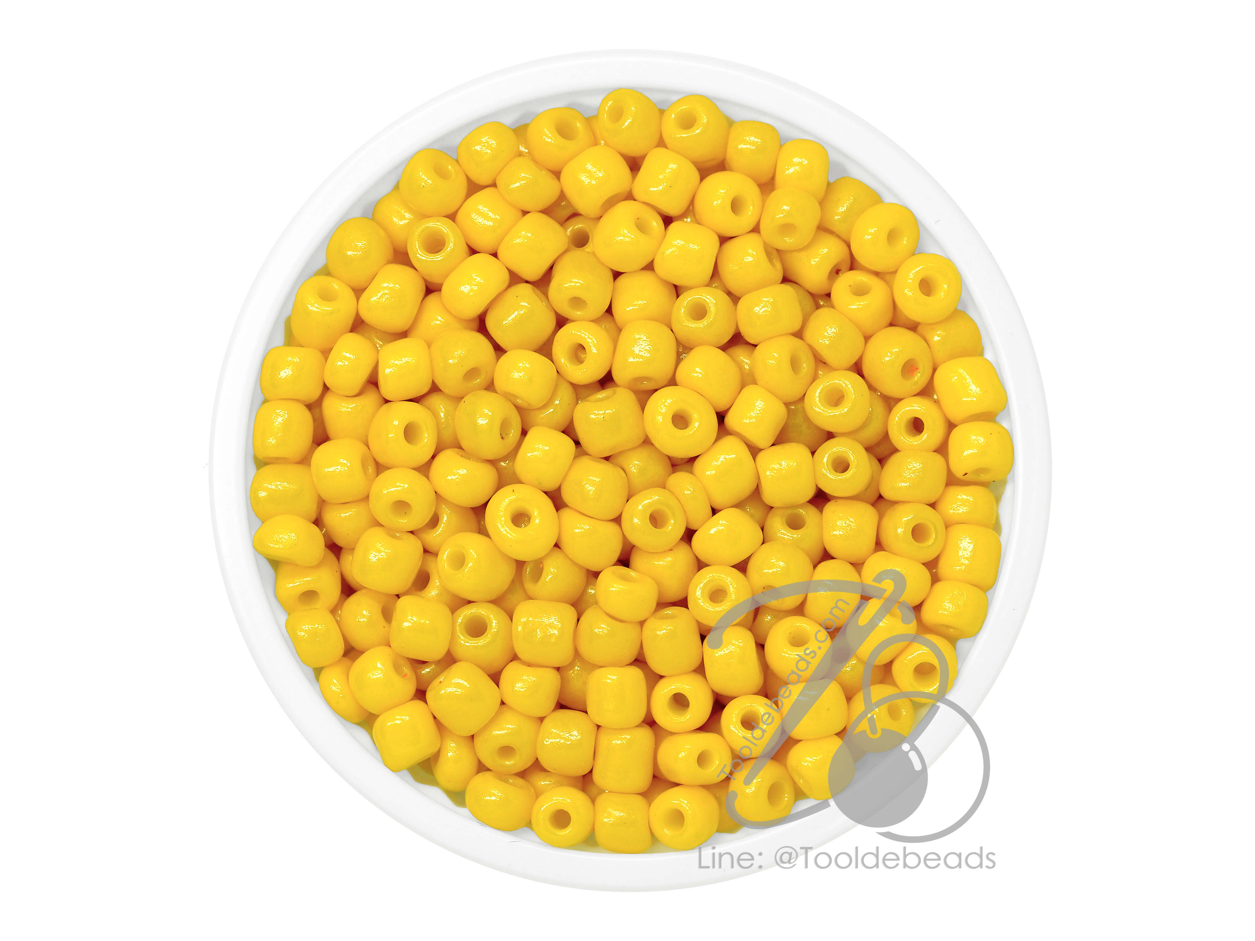 OK Brand ลูกปัดเม็ดทราย 6/0 โทนด้าน สีเหลืองมุก (450 กรัม) SKU-08326