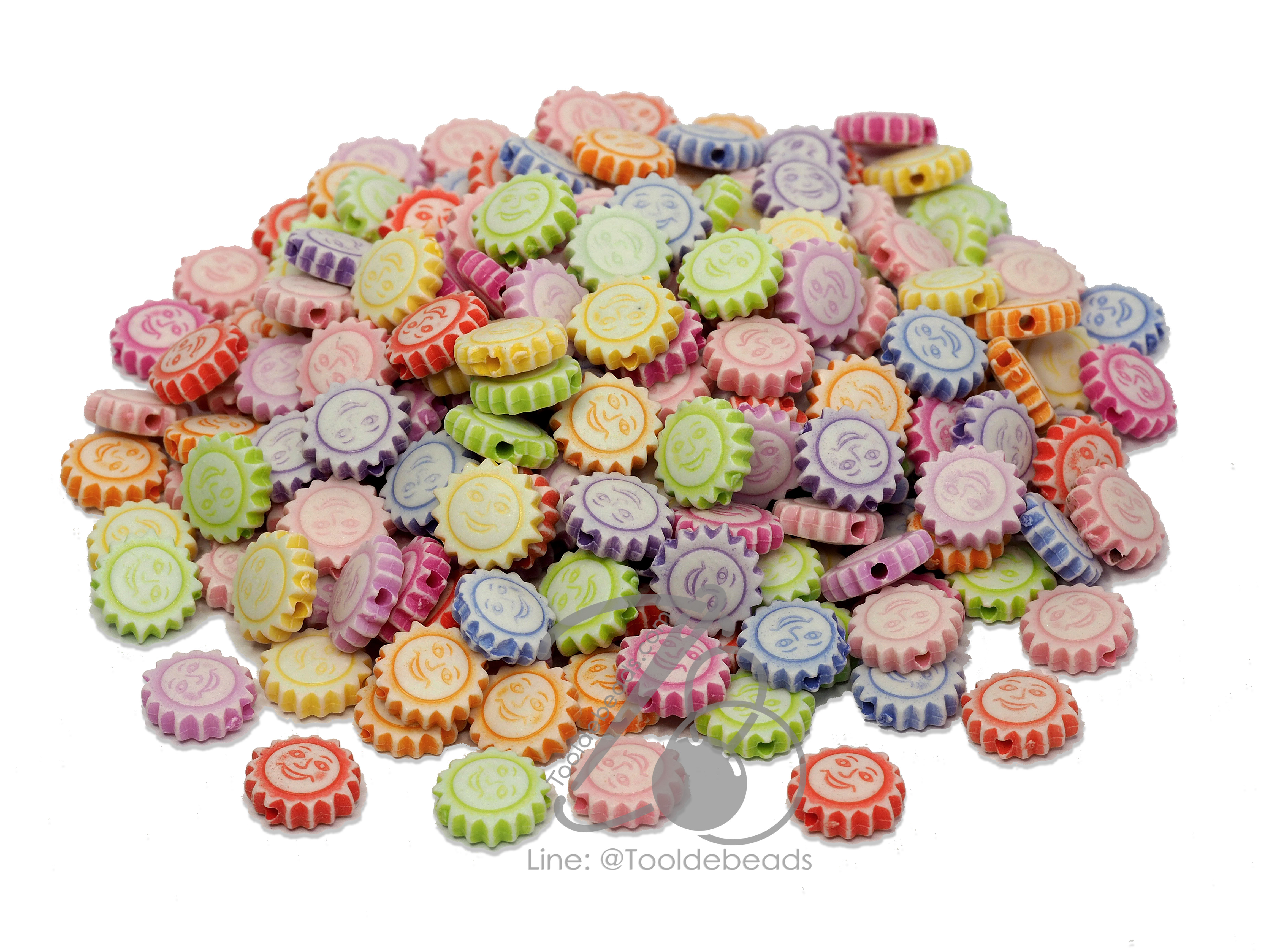 ลูกปัดแฟนซี 11มม. ลายพระอาทิตย์ (500 กรัม) SKU-06981