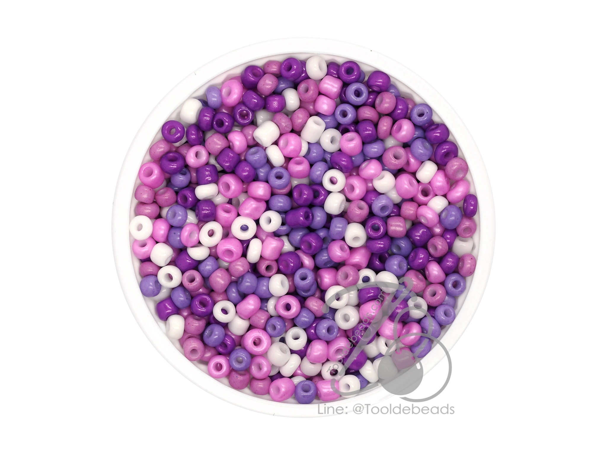 OK Brand ลูกปัดเม็ดทราย 8/0 โทนด้าน สีองุ่น (100 กรัม) SKU-08953
