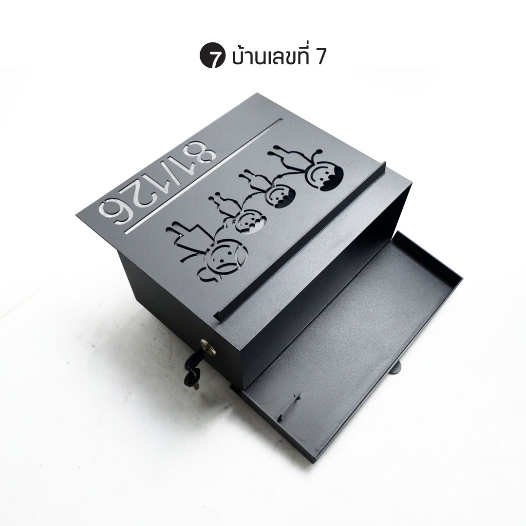ตู้จดหมาย รุ่นคลาสสิค หน้าฉลุลาย เจาะตัวเลข ขนาด 25x30 cm