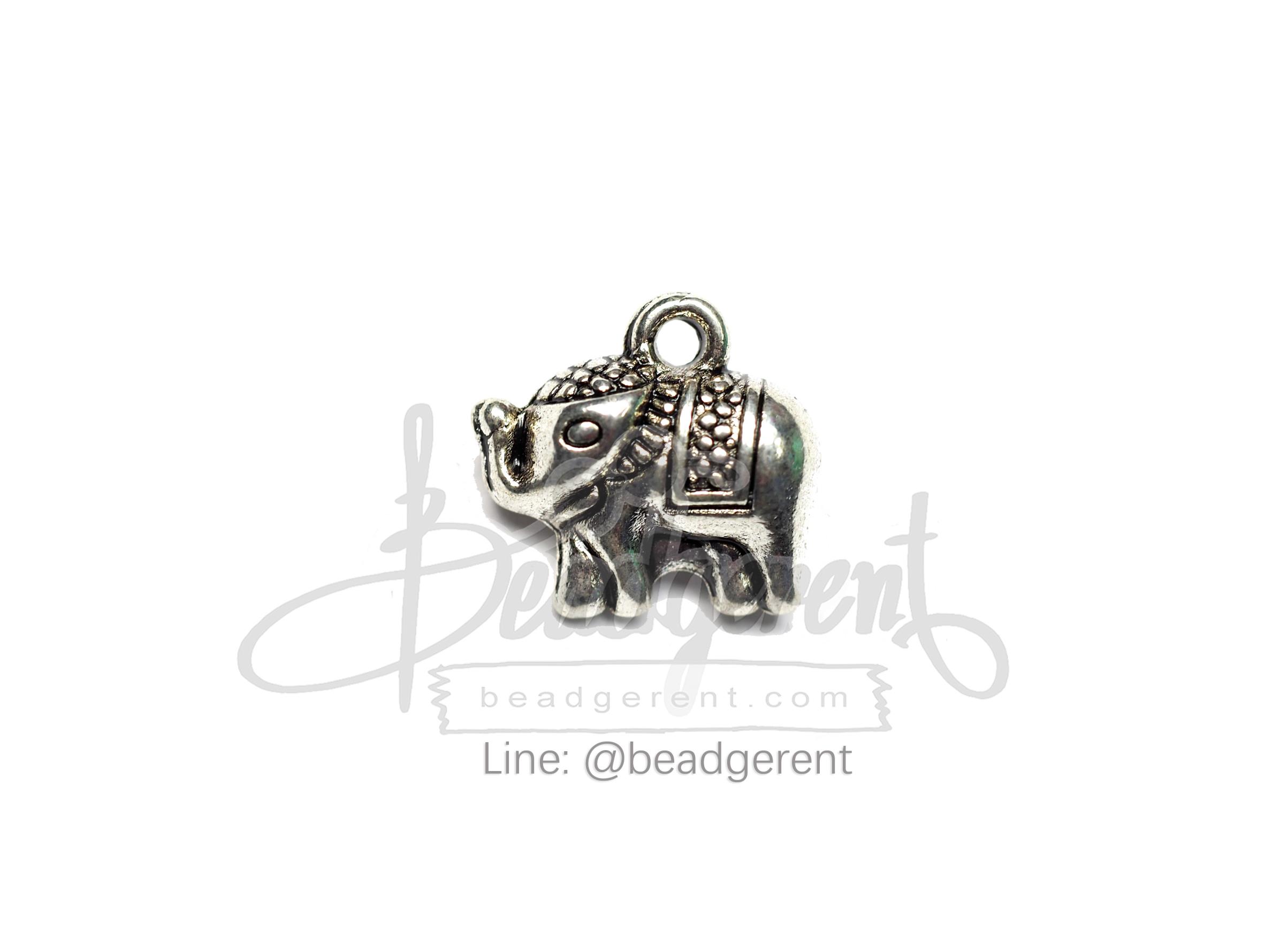 ลูกปัดโรเดียม 112 12มม. ลายช้าง (1 ชิ้น) SKU-03284