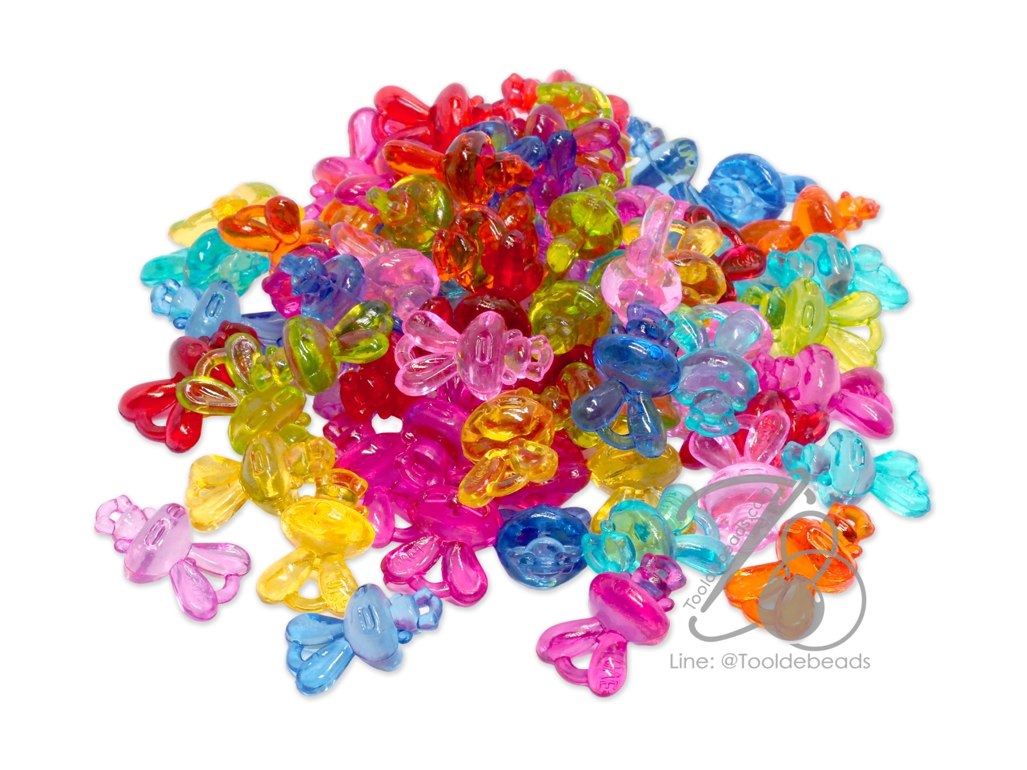 จี้อะคริลิค 14*21มม. ลายกระต่าย คละสีใส (15 กรัม) SKU-12040