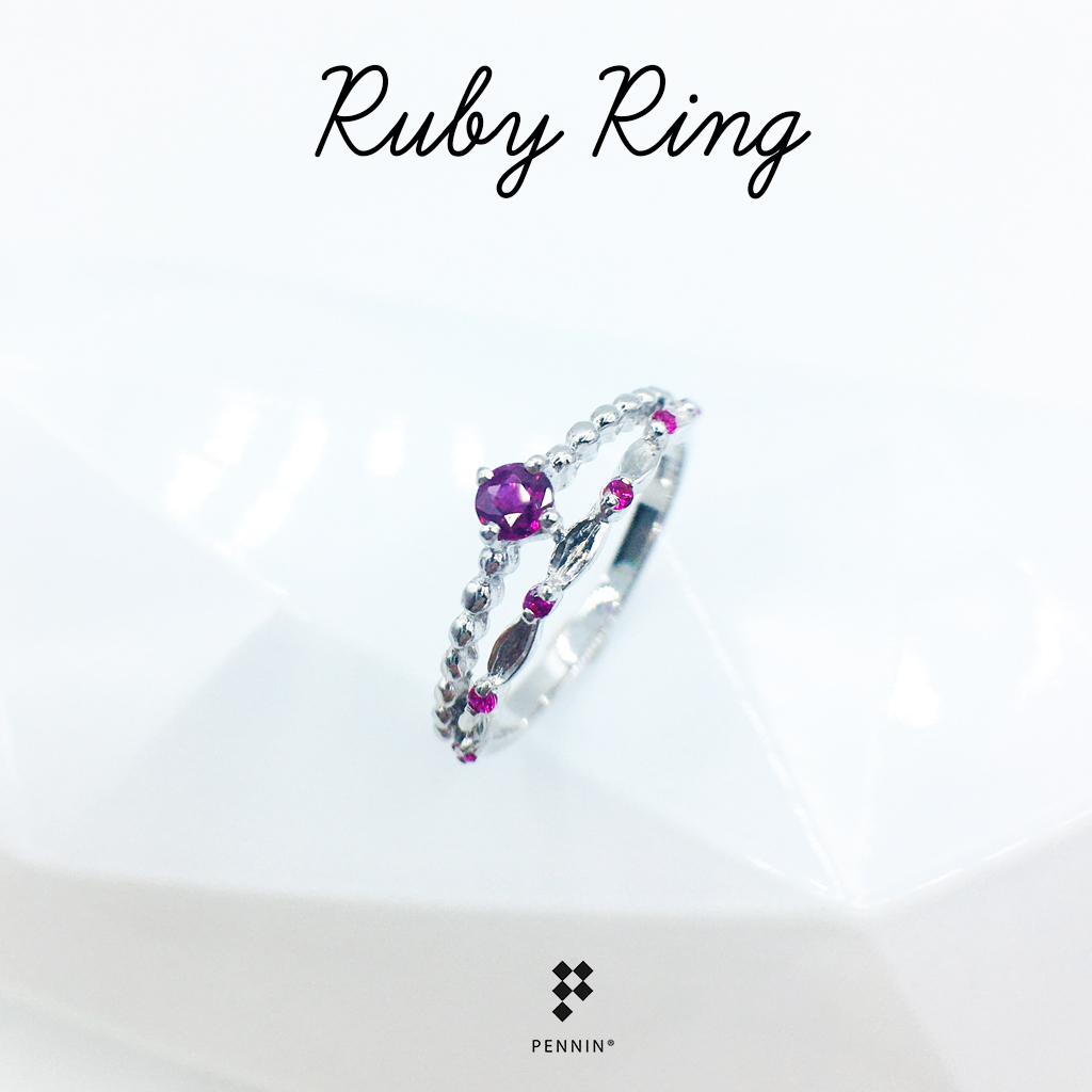 Little Miss Ring : แหวนทับทิมซ้อนสองชั้น ดีไซน์มินิมอลน่ารัก พลอยแท้จากจันทบุรี เงินแท้ชุบทองขาว