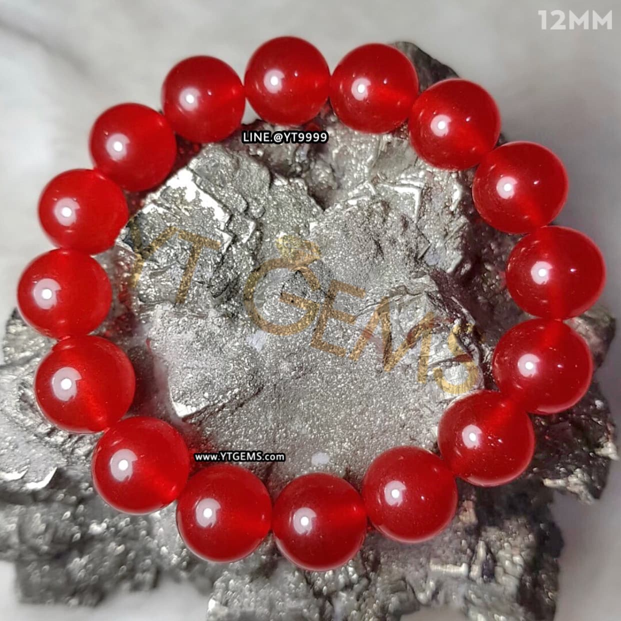 สร้อยข้อมือหินทับทิมแท้ 12 มม. YTG-11512 YTGEMS