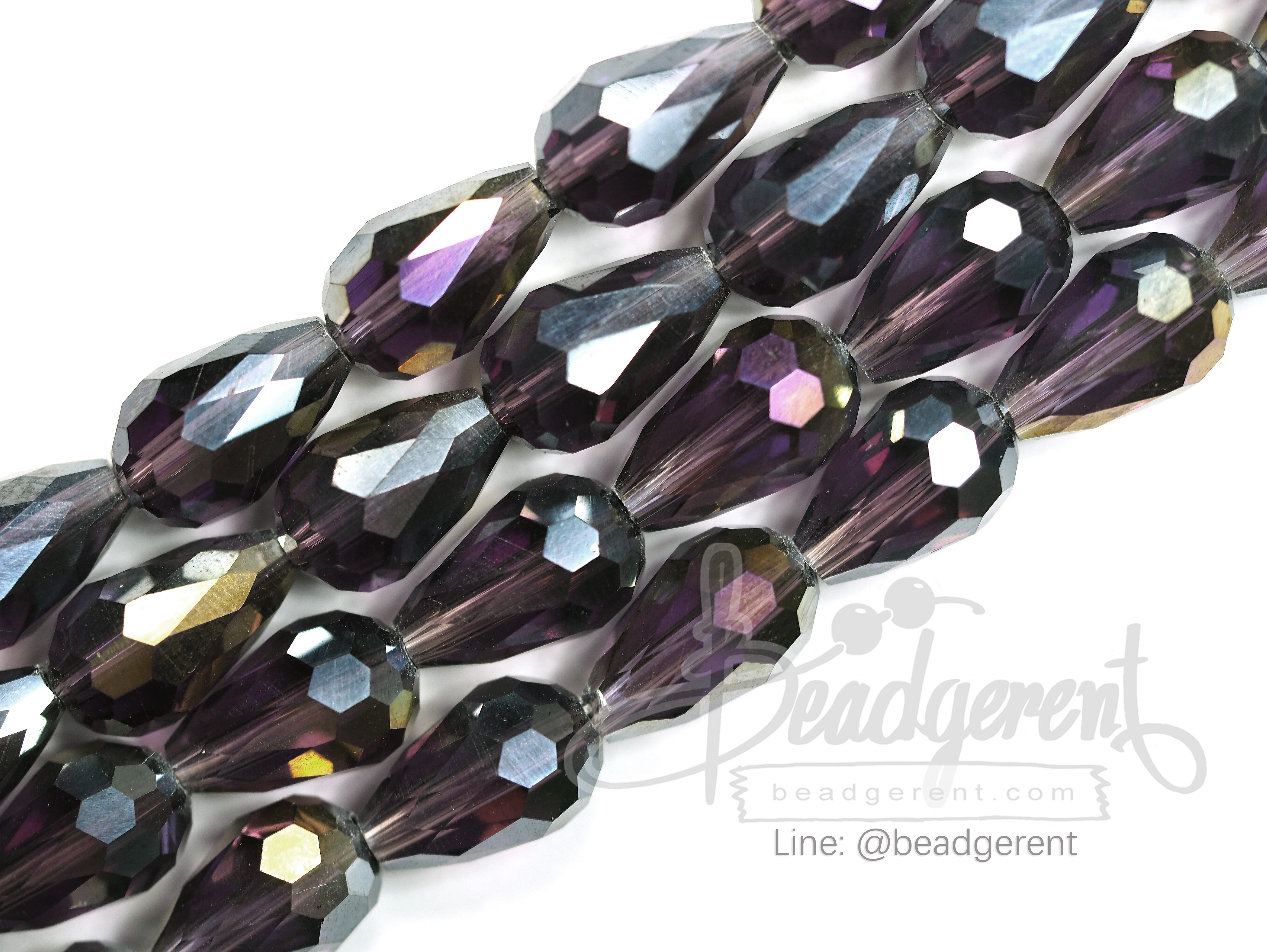 คริสตัลโมดาห์ 8*12มม. สีม่วงเข้ม (60 เม็ด) SKU-02710