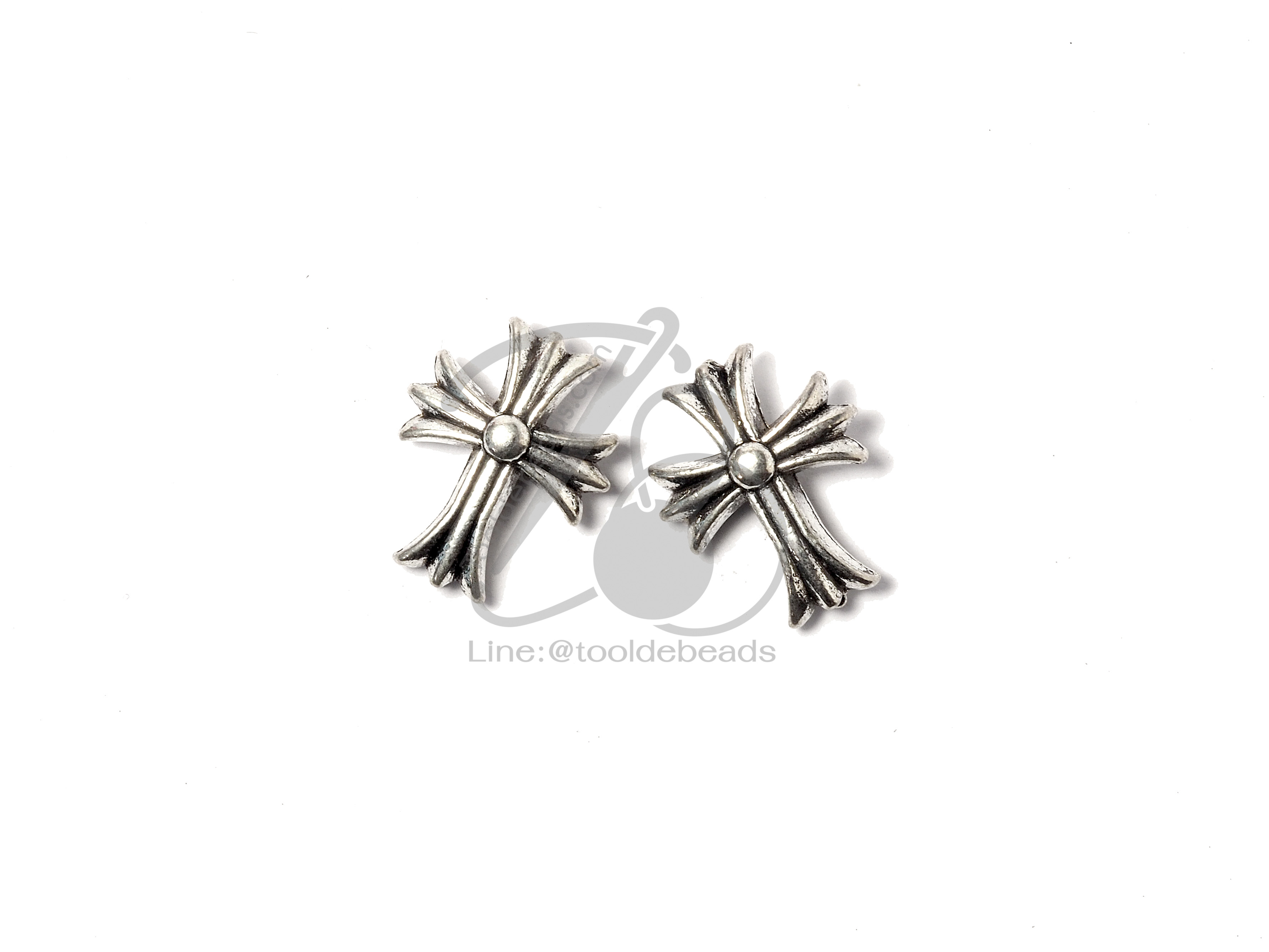 ลูกปัดโรเดียม 158 15มม. ลายไม้กางเขน (1 ชิ้น) SKU-03376