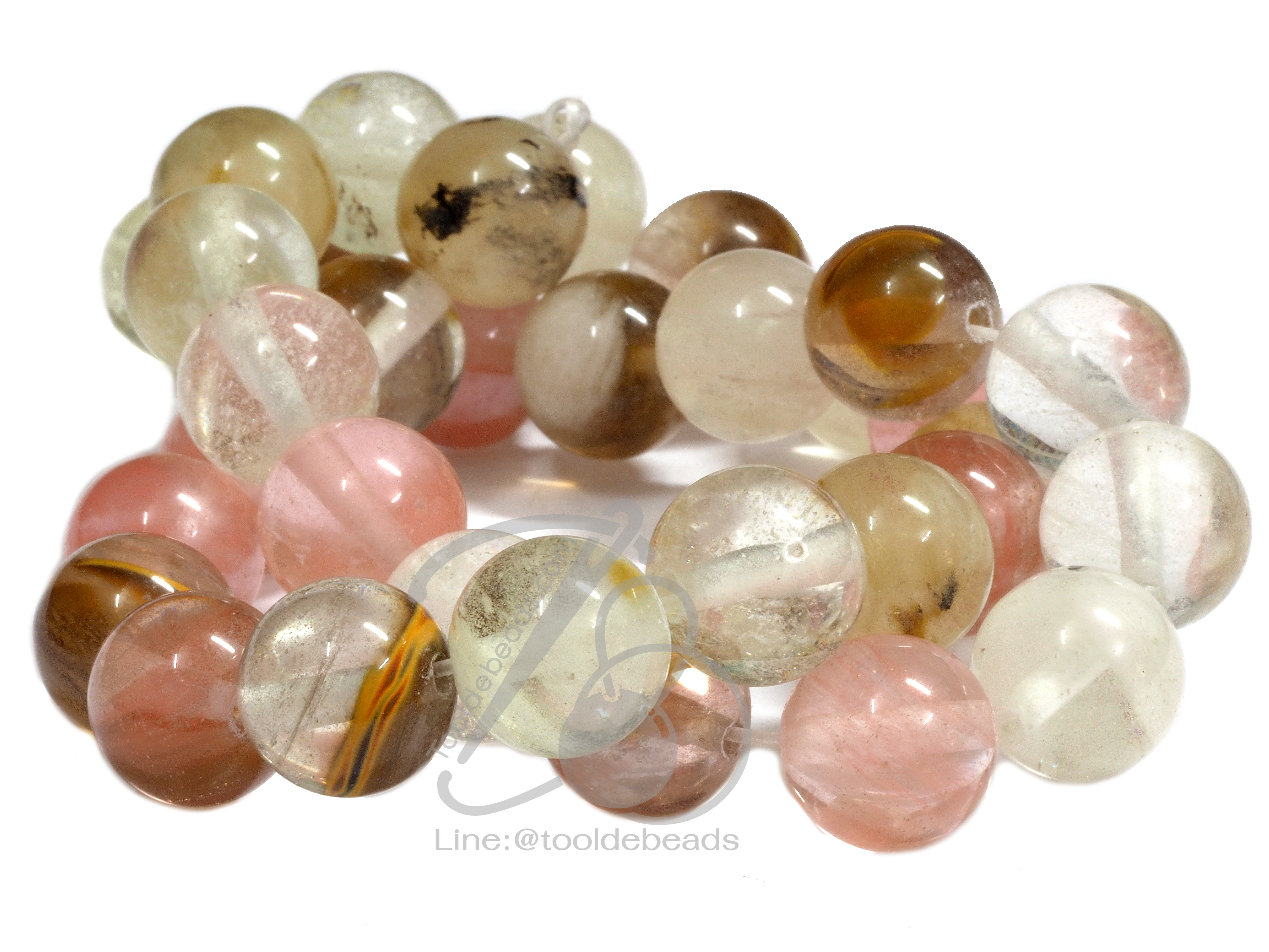 หิน fire cherry quartz 12มม. (32 เม็ด) SKU-06219