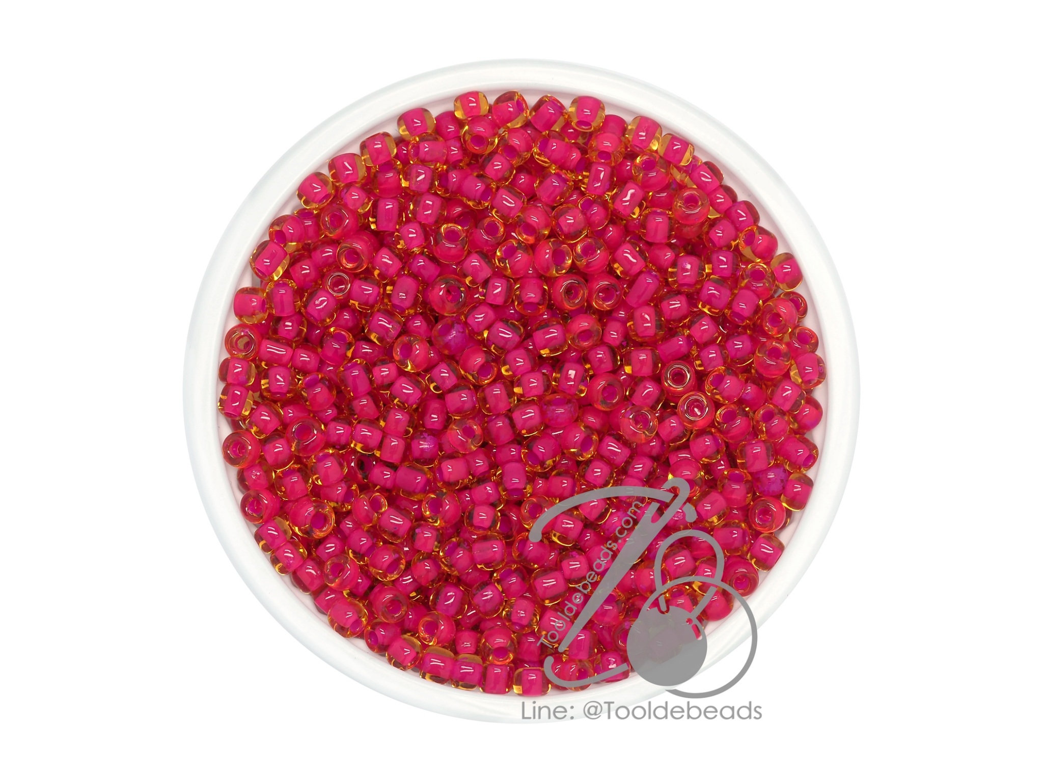 ลูกปัดเม็ดทราย 8/0 สอดไส้ สีแดง (100 กรัม) SKU-08764