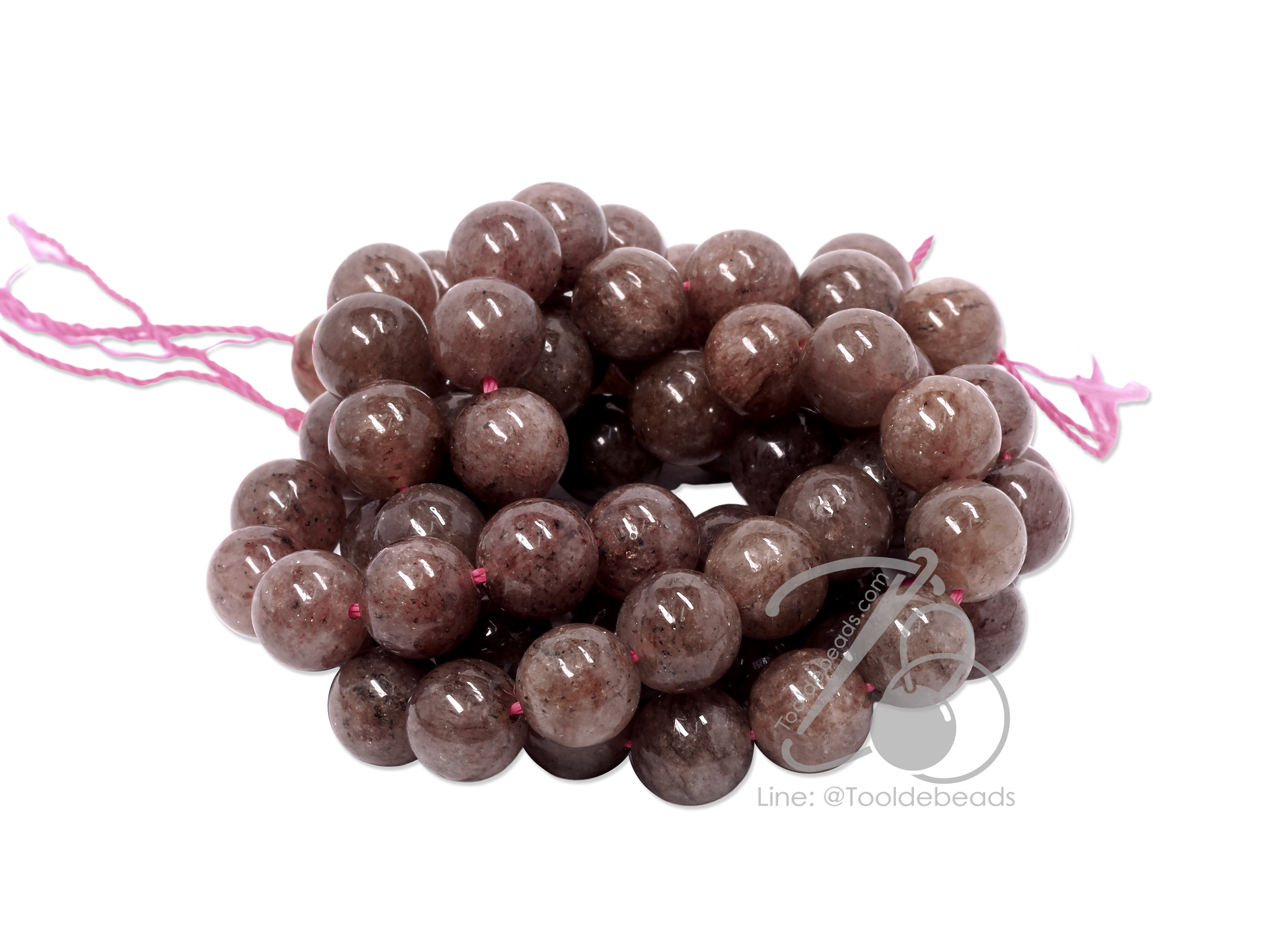 หิน Strawberry Quartz 10มม. (38 เม็ด) SKU-09959