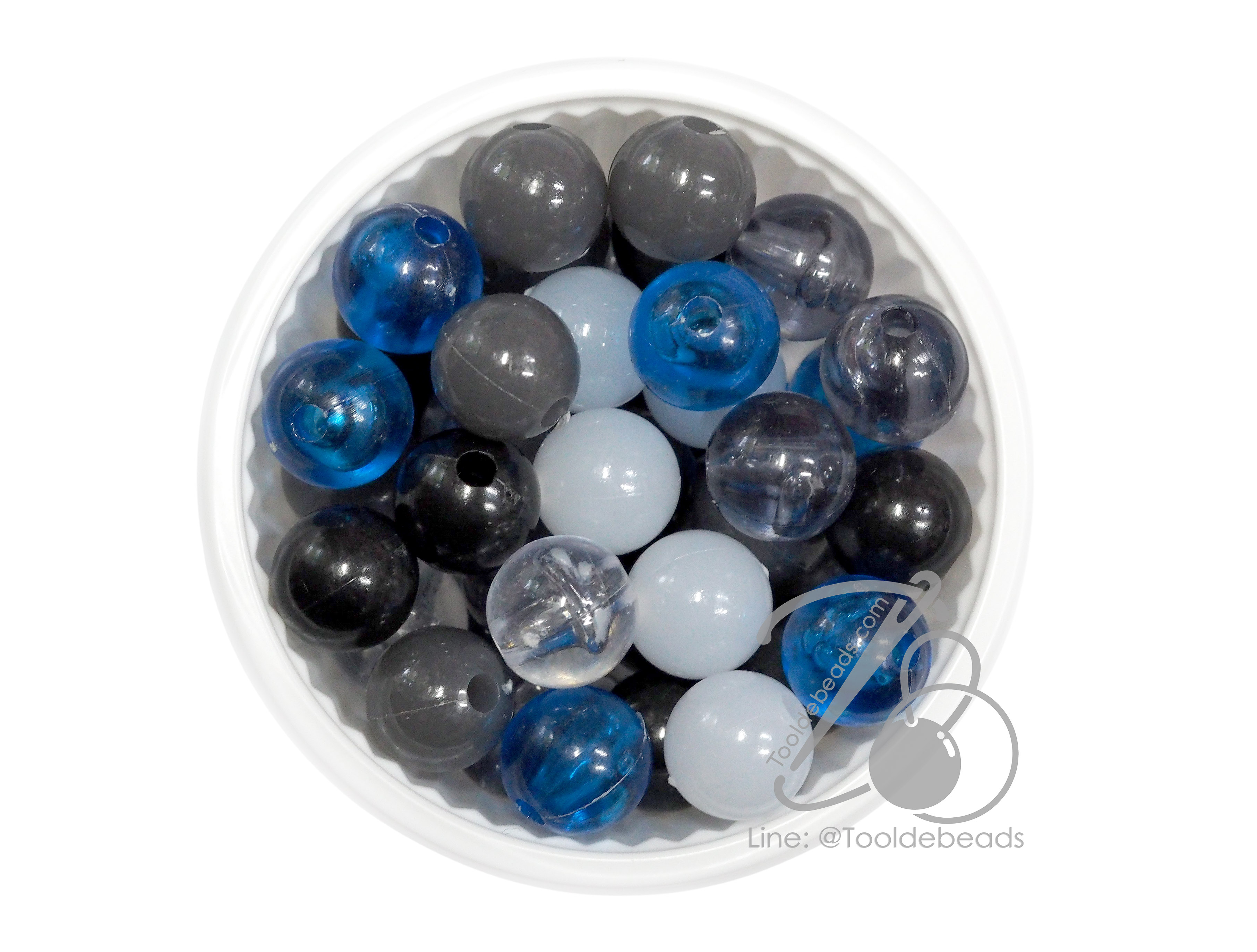 ลูกปัดกิโล ตราเสือ 10มม. สีผสม (15กรัม) SKU-14974