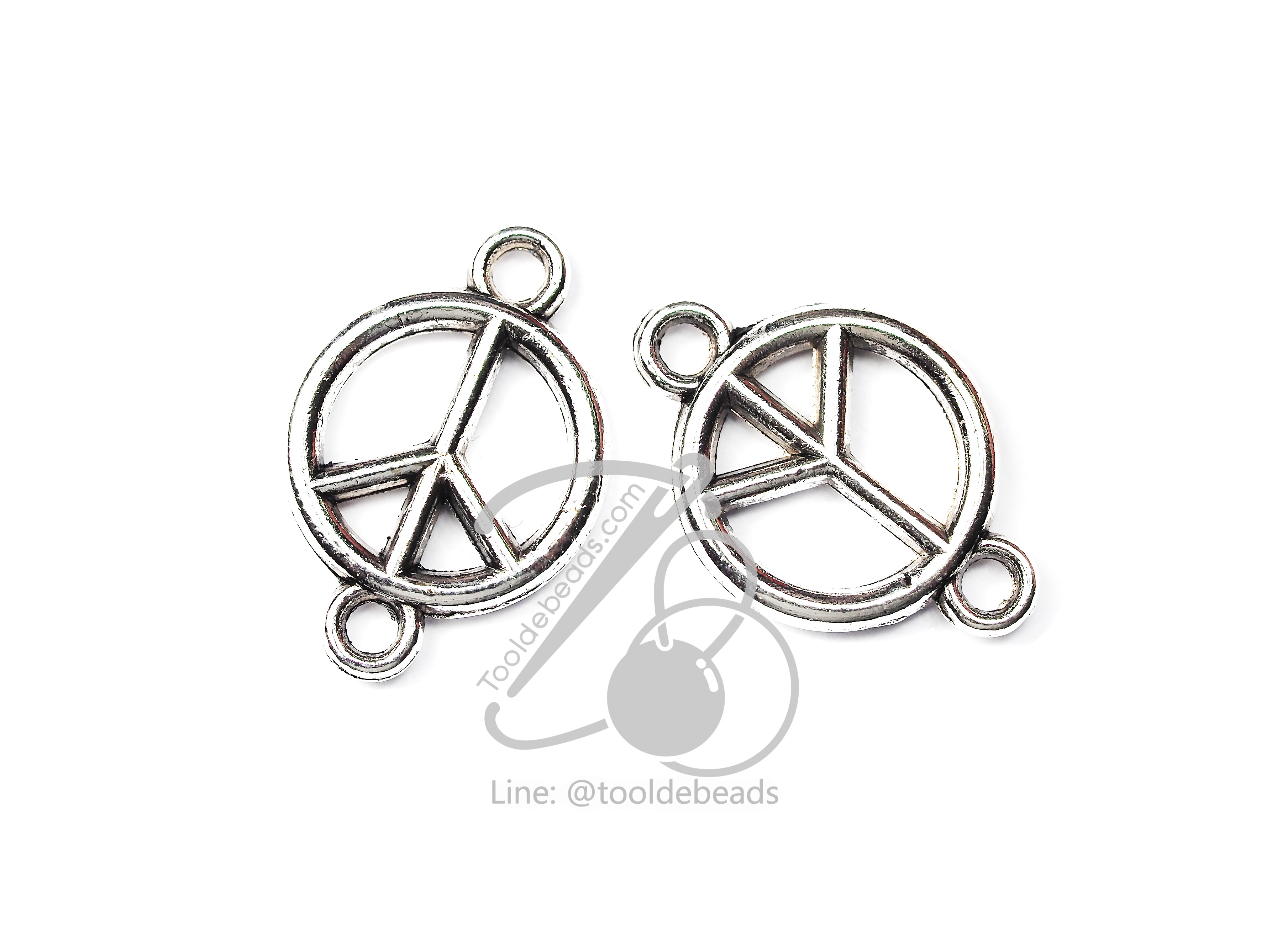จี้เหล็ก 102 12*16ม. ลายPEACE สีเงิน (1 ชิ้น) SKU-09481