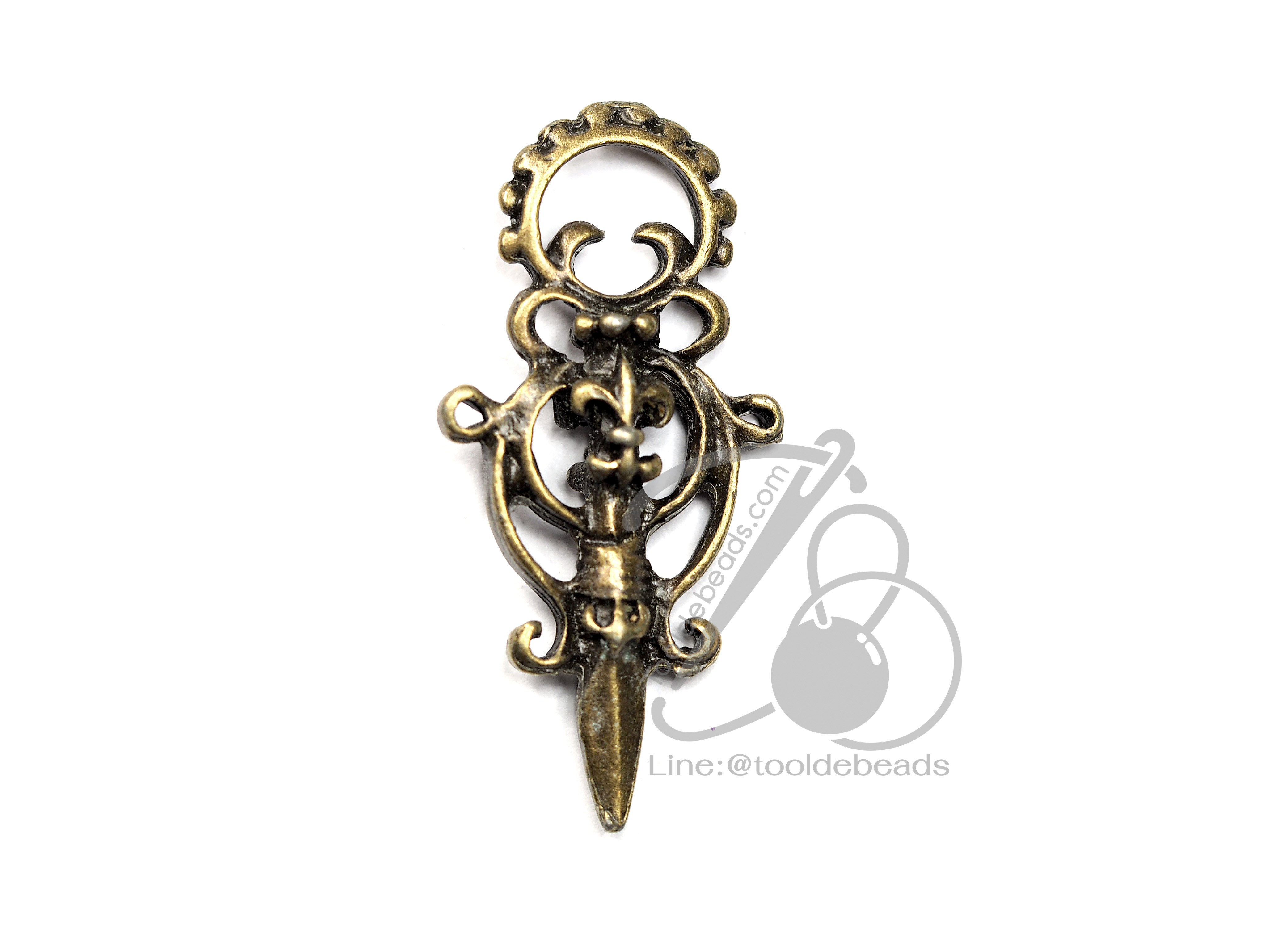 จี้เหล็ก 38 19*39มม. ลายคฑา สีสนิม (1 ชิ้น) SKU-00871