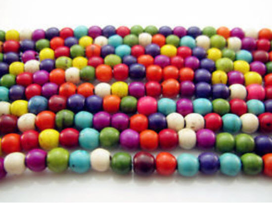 ลูกปัดขุ่น คละสี 4 ม.ม. / 100 เม็ด