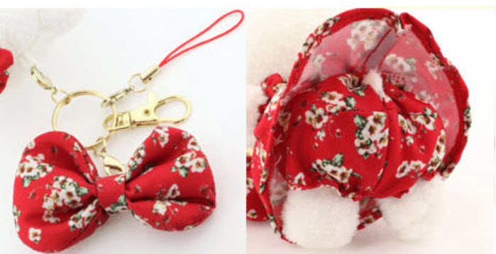 ตุ๊กตาห้อยมือถือคิตตี้ สีแดง ขนาด 4.5 นิ้ว