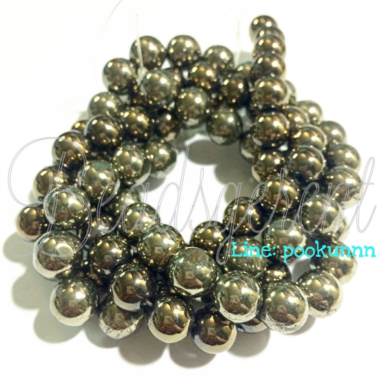 หิน Pyrite 10มม. (42 เม็ด) SKU-01261