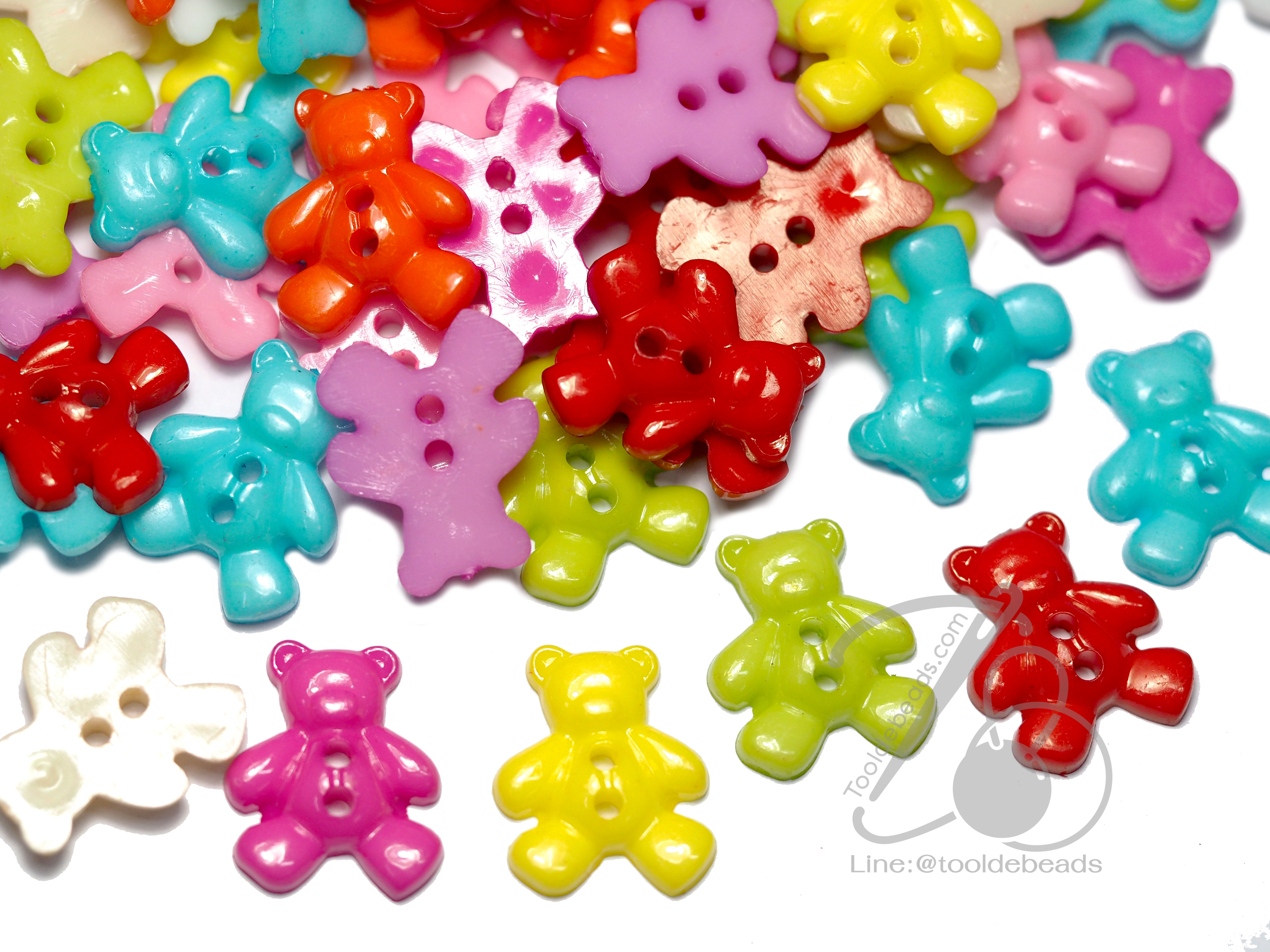 กระดุม 19มม. ลายหมี (9 เม็ด) SKU-04168