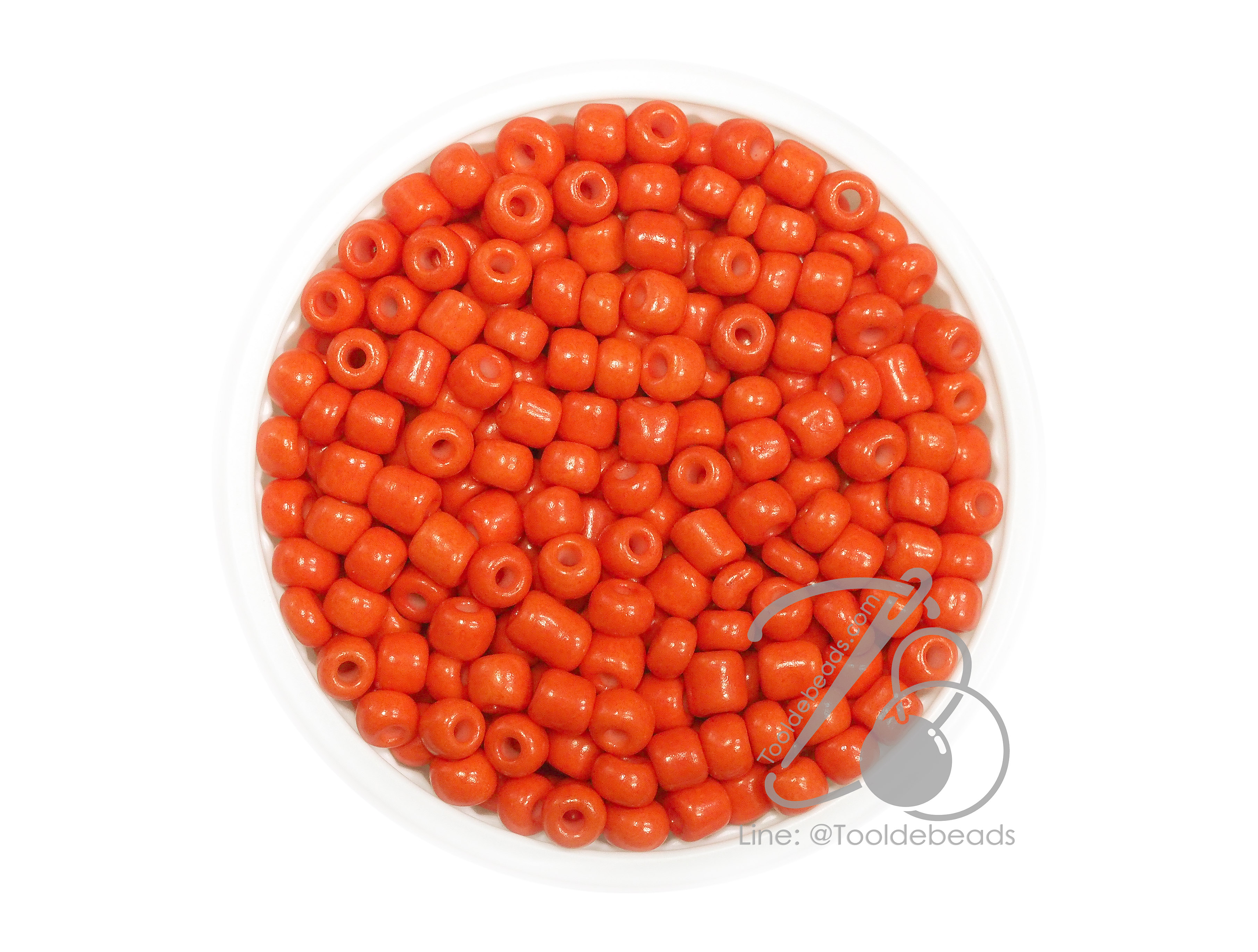 OK Brand ลูกปัดเม็ดทราย 6/0 โทนด้าน สีส้มเข้ม (15 กรัม) SKU-14917