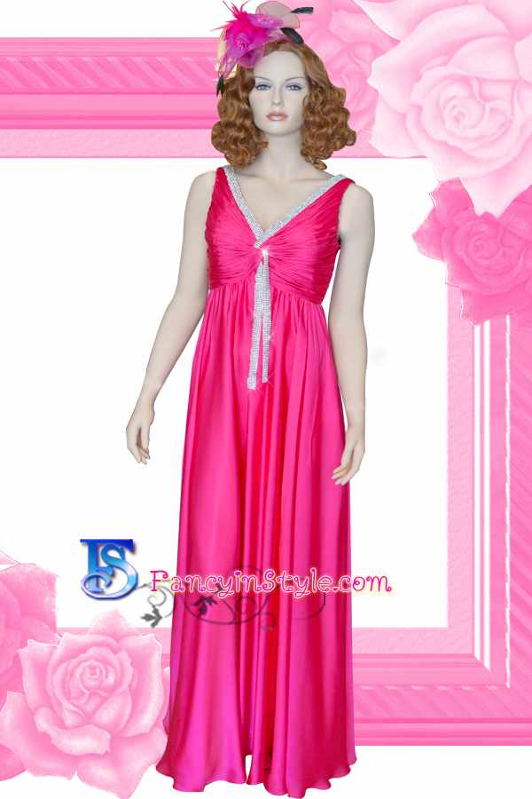 Long Dress ชุดราตรียาวสีชมพูสด/ชุดเดรสยาว/ชุดออกงาน/ชุดไปงานแต่ง