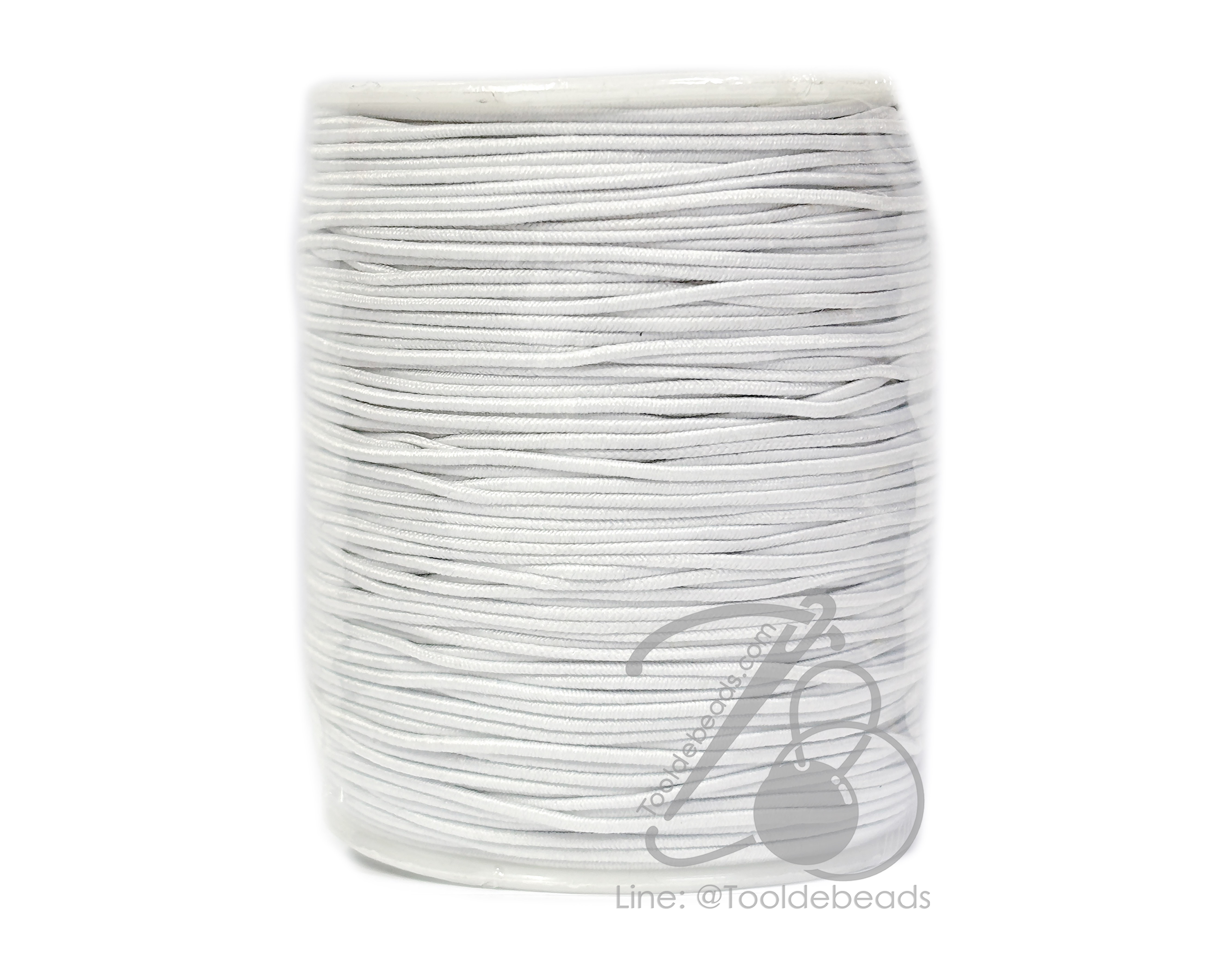ยางยืด เส้นกลม 1มม. สีขาว (100 หลา) SKU-17598