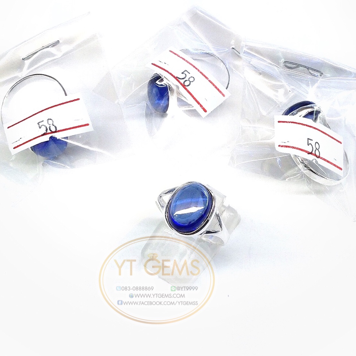 แหวนเงินแท้92.5% พลอยไพลิน(cz) YTG-5618 YTGEMS