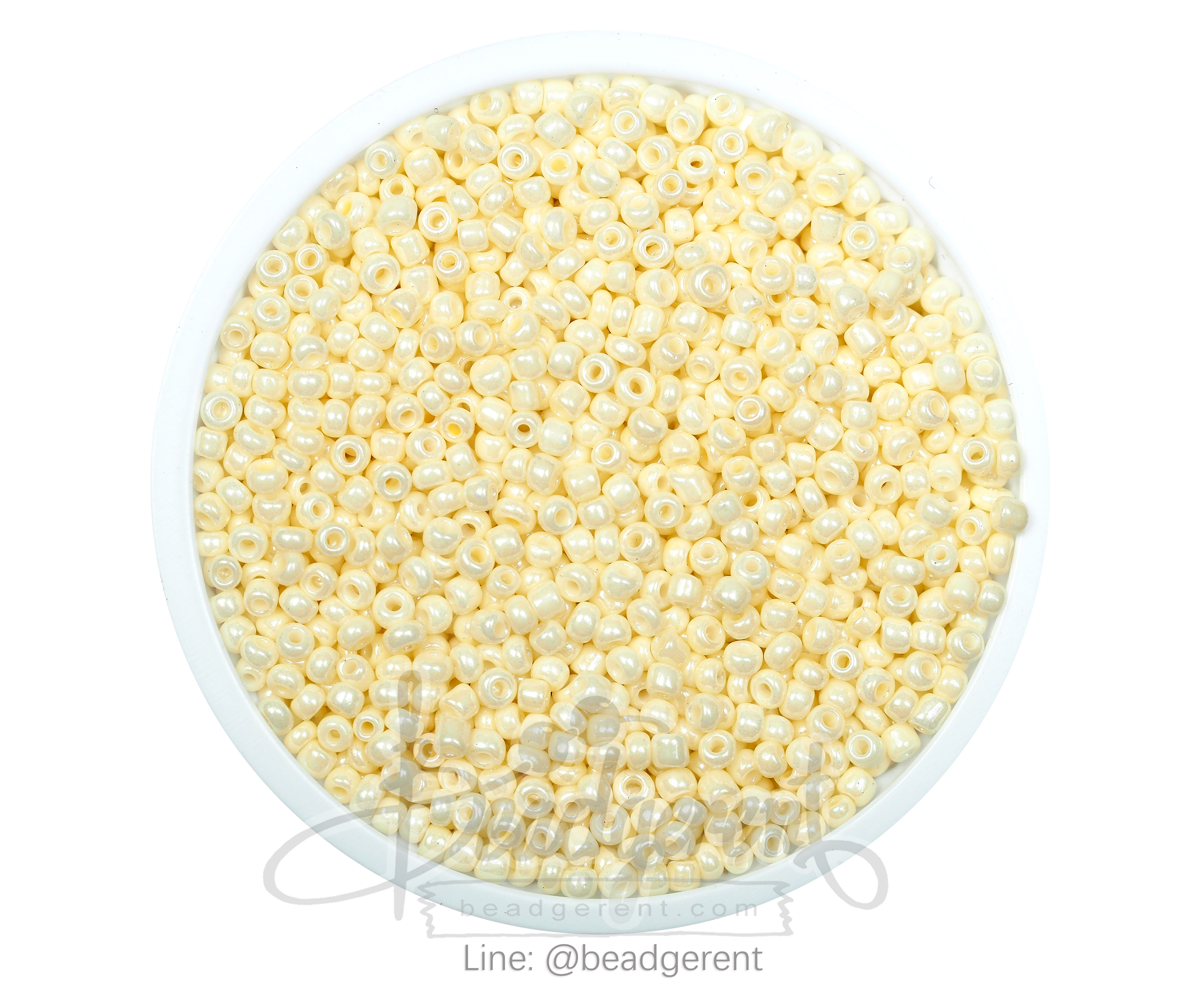 ลูกปัดเม็ดทราย 12/0 โทนมุกด้าน สีครีม (450 กรัม) SKU-04115