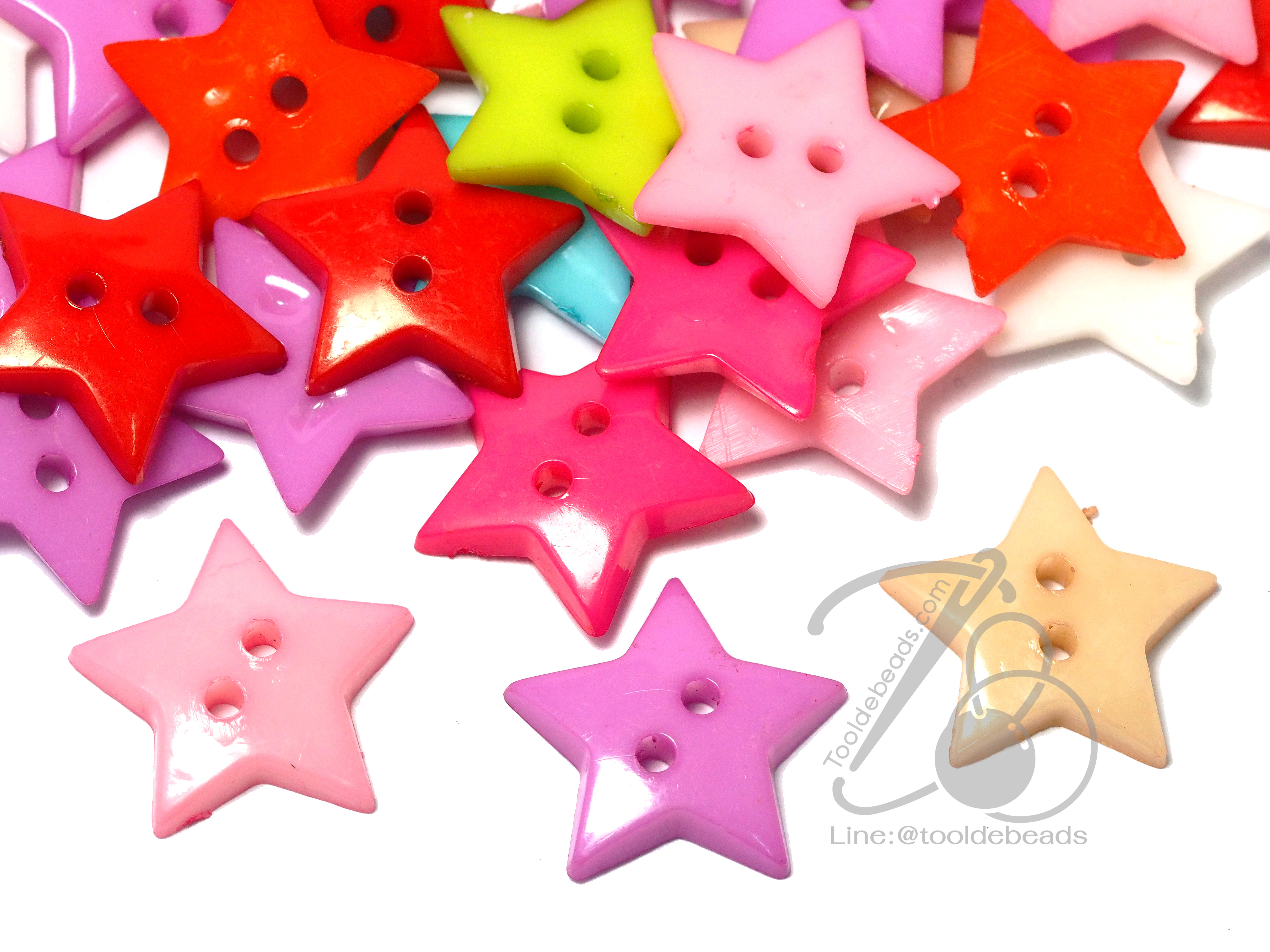 กระดุม 20มม. ลายดาวใหญ่ (9 เม็ด) SKU-04164