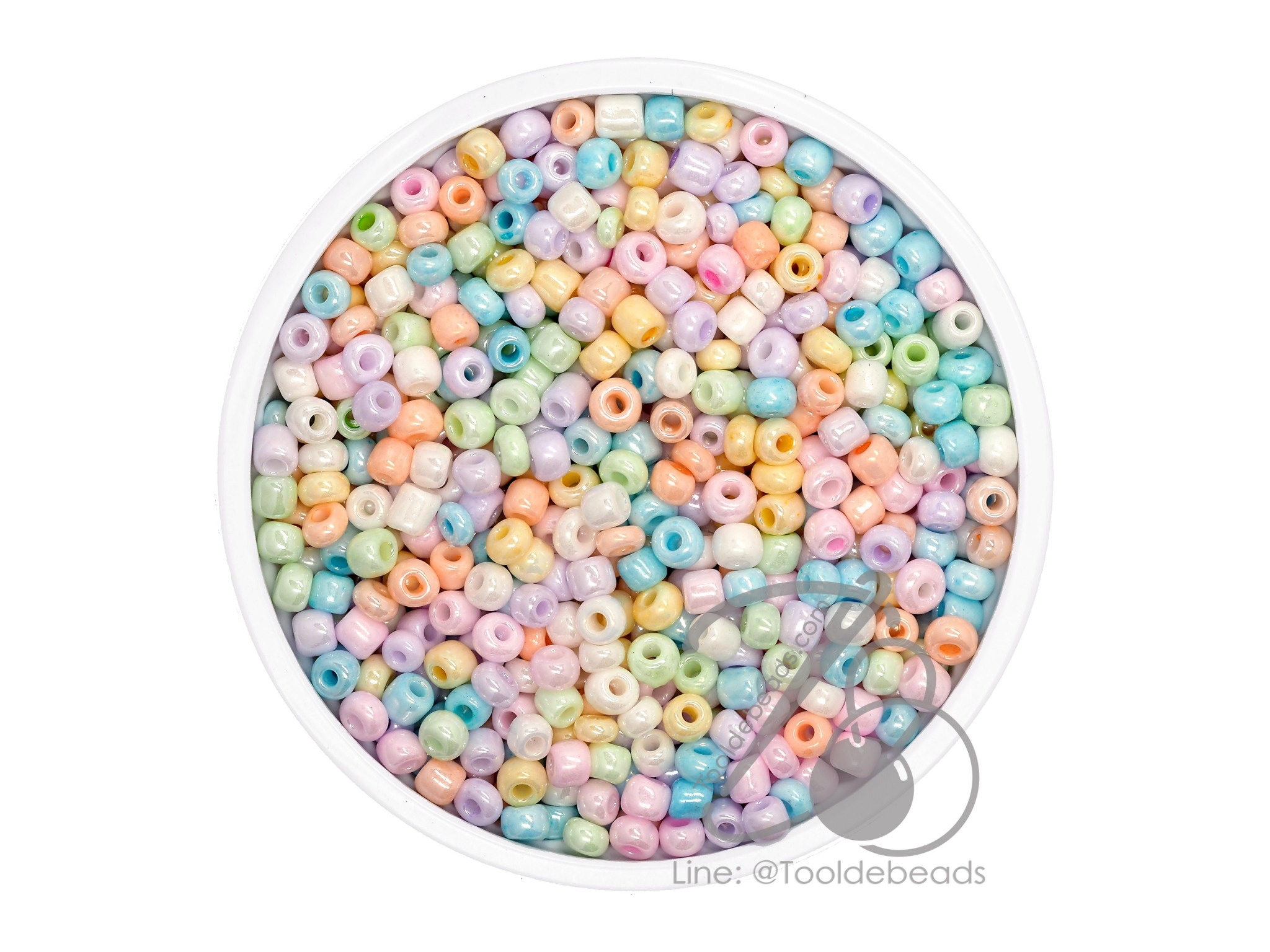 OK Brand ลูกปัดเม็ดทราย 8/0 โทนมุกด้าน คละสี (100 กรัม) SKU-09170