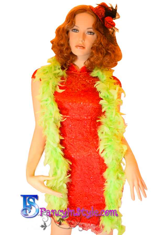 Fancy Feather Boa/ขนเฟอร์แฟนซีสีเขียวตอง