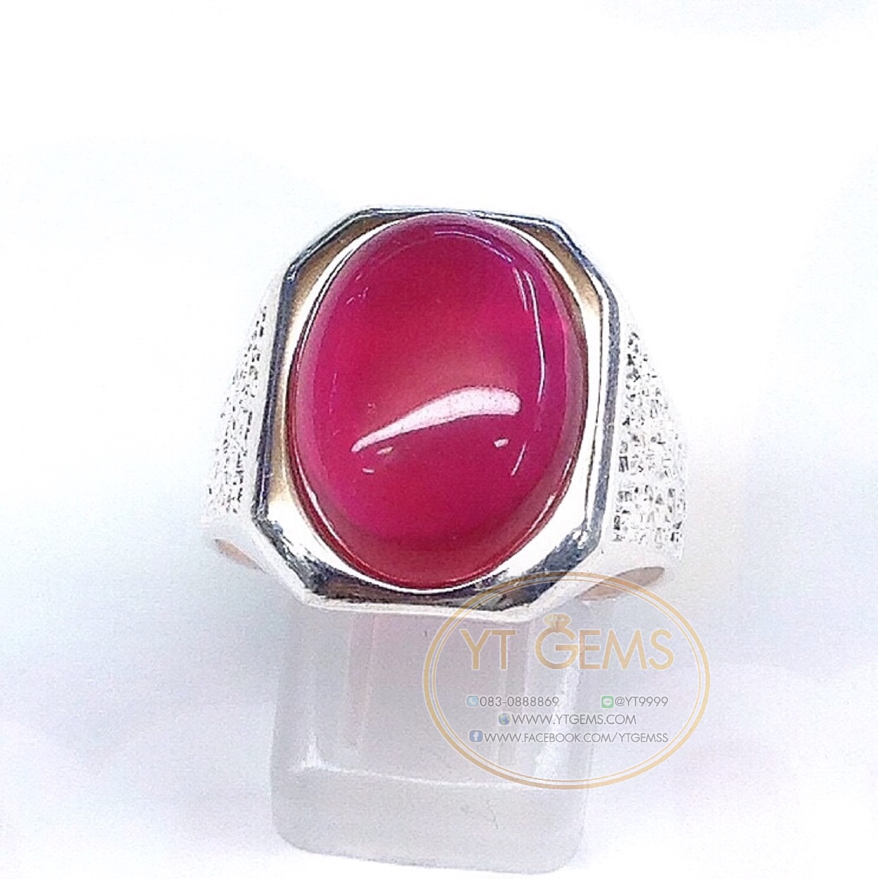แหวนทับทิม แหวนเงินแท้92.5% พลอยทับทิมชาตั้ม YTG-4577 YTGEMS