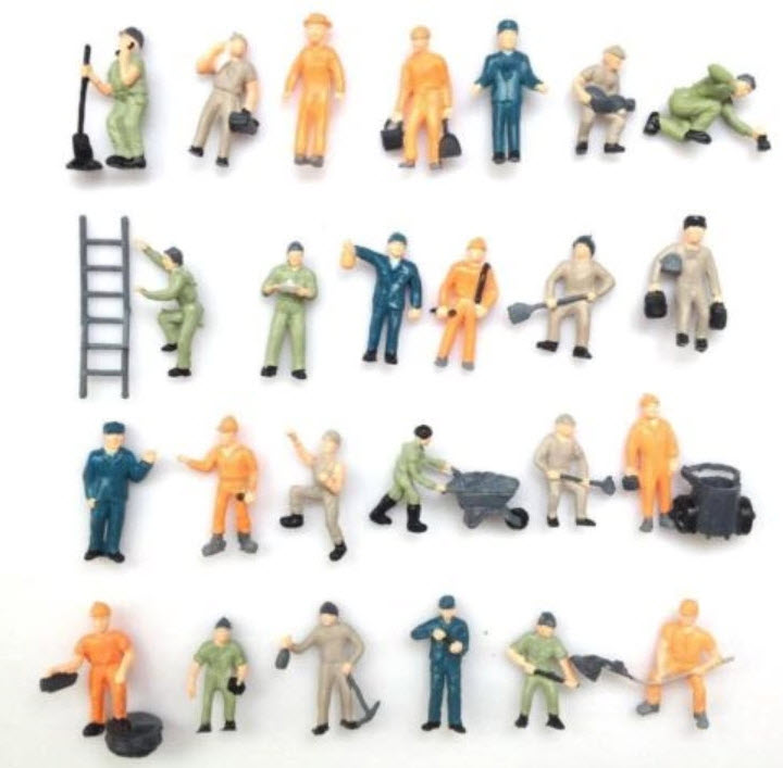 คนงานก่อสร้าง สเกล 1:87 คละแบบ ชุด 50 คน