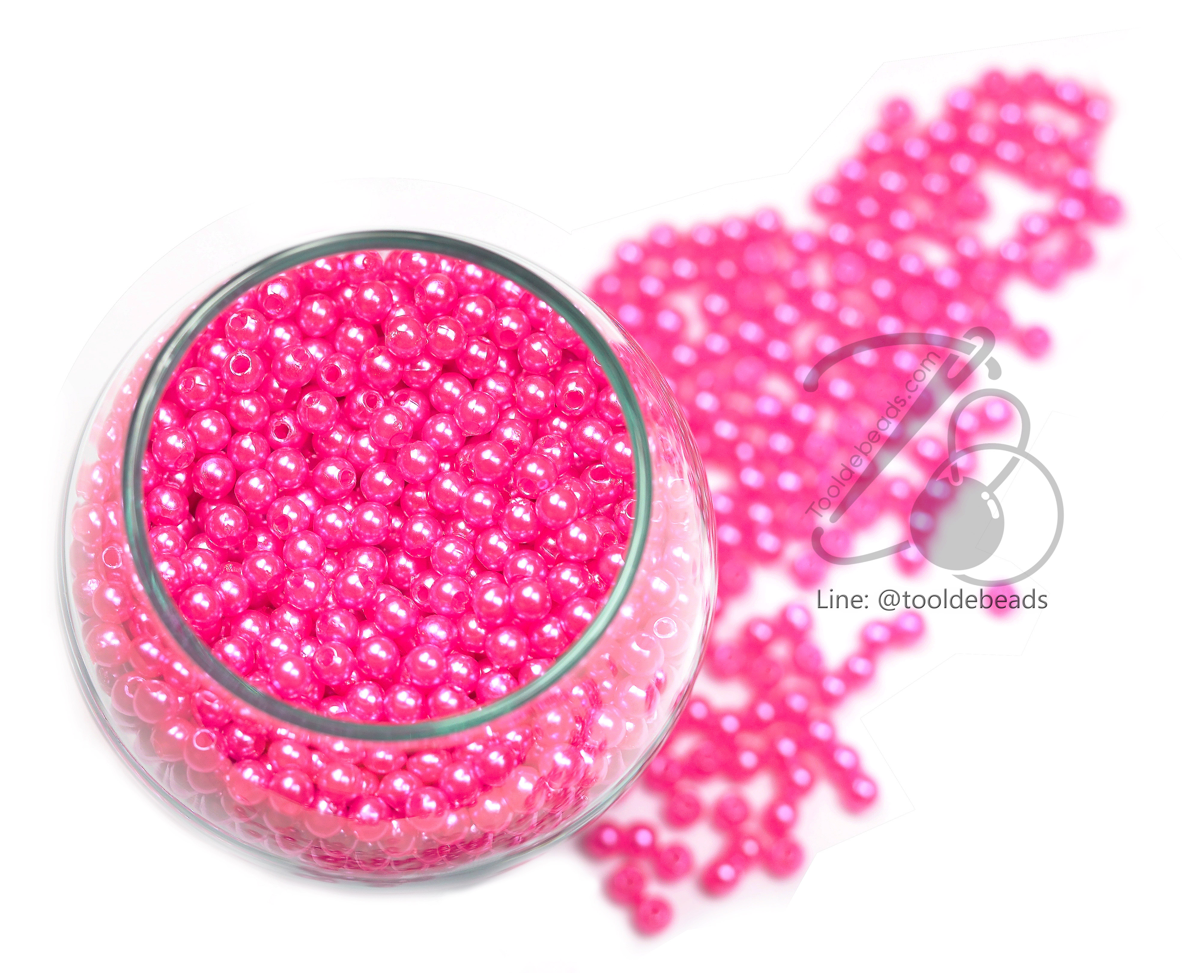 ลูกปัดมุกพลาสติก 4มม. (450 กรัม) SKU-07340