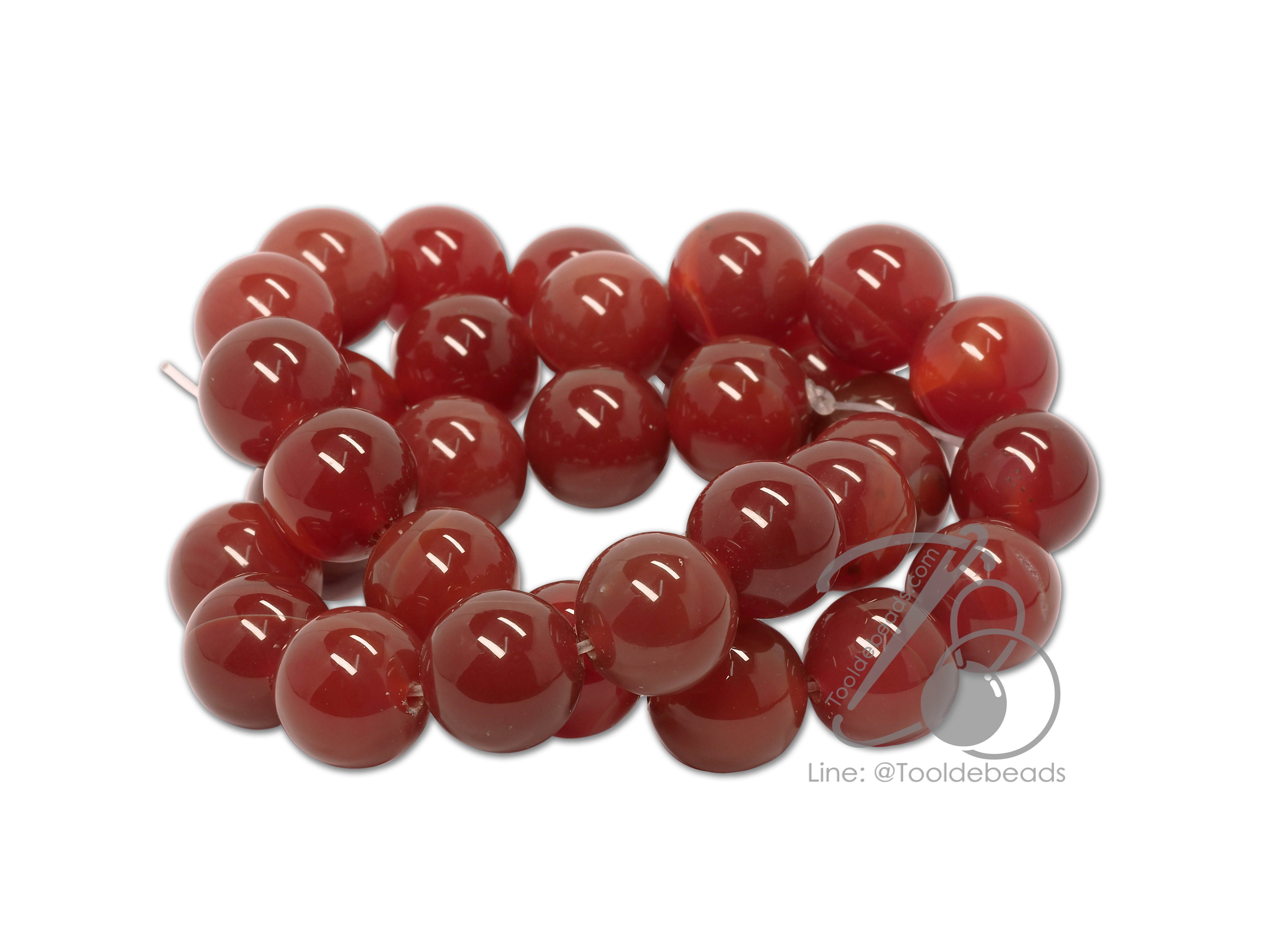 หิน Carnelian 12มม. (32 เม็ด) SKU-00996