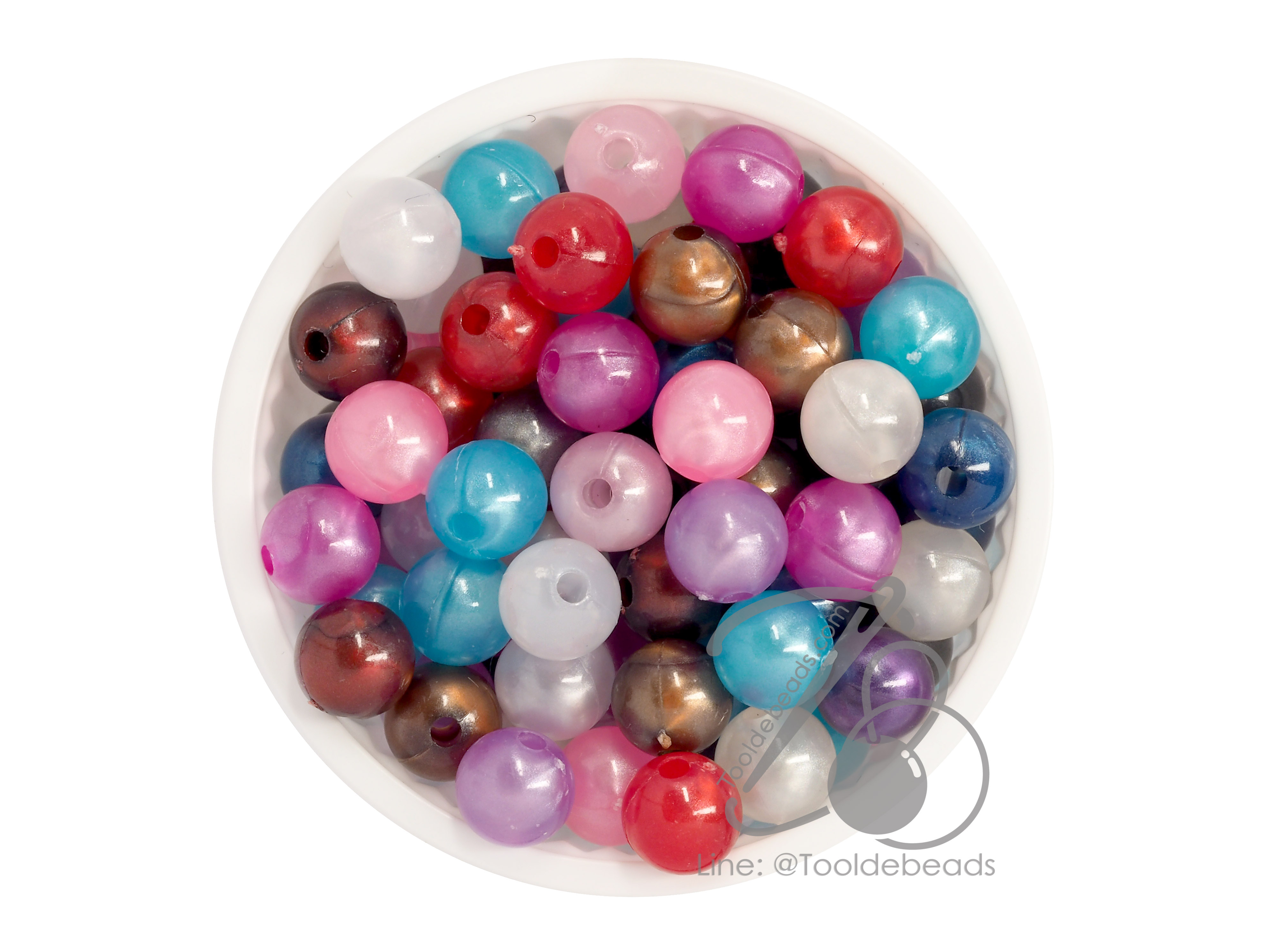 ลูกปัดกิโล ตราจระเข้ 8มม. โทนมุก (1 กิโลกรัม) SKU-08693