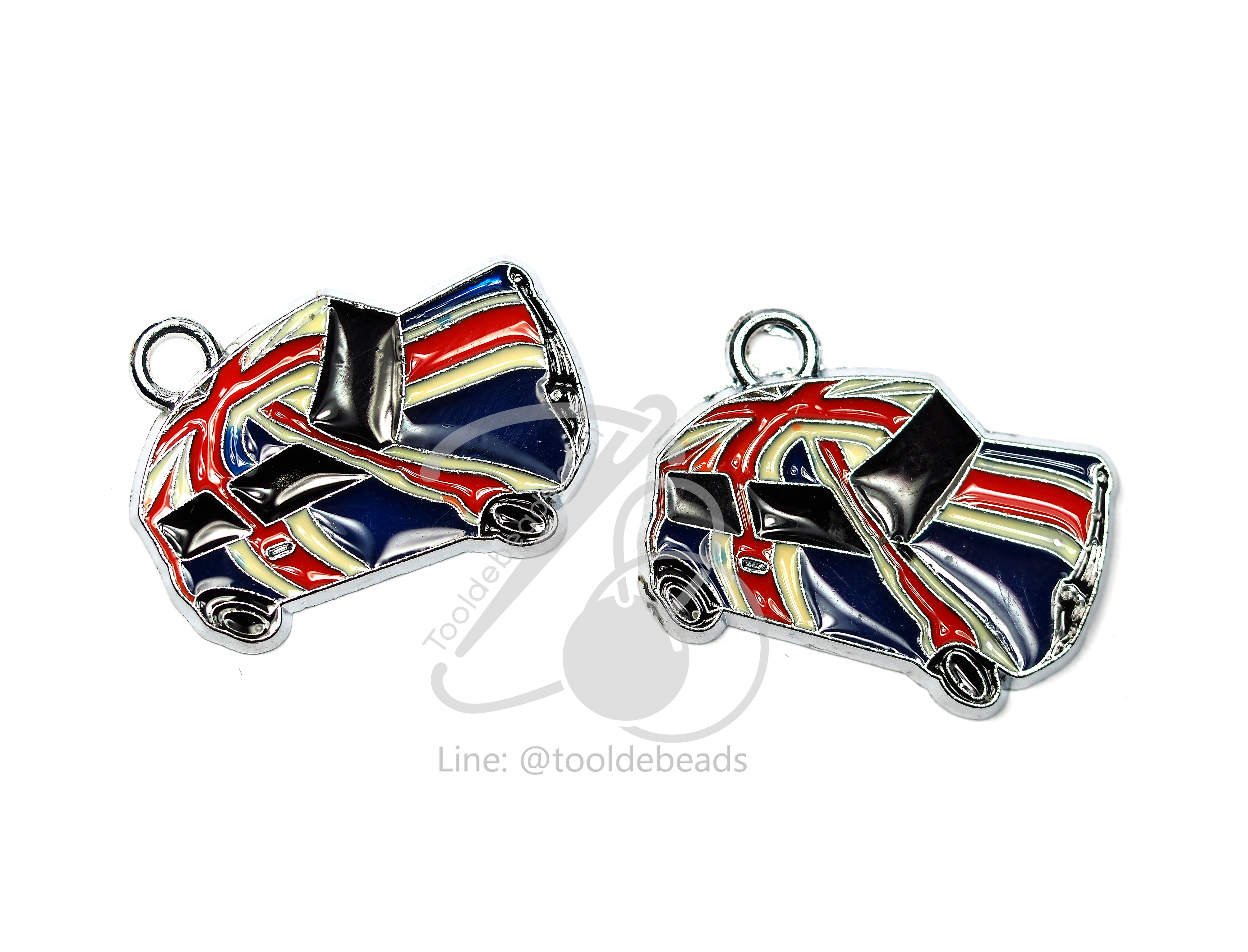 จี้เหล็ก 135 ลายธงรถ (1 ชิ้น) SKU-00478