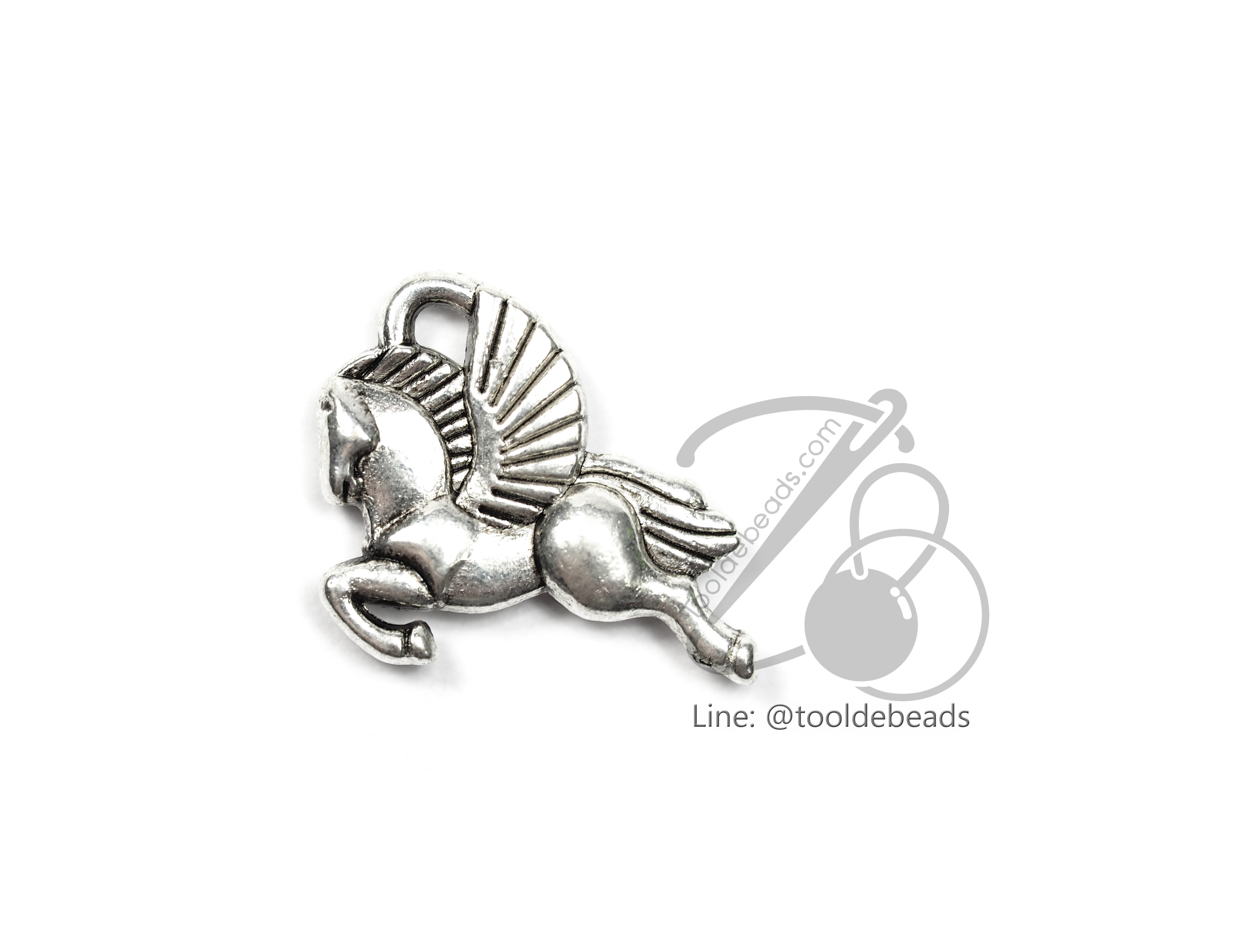 ลูกปัดโรเดียม 85 19มม. ลายม้าบิน (1 ชิ้น) SKU-03554