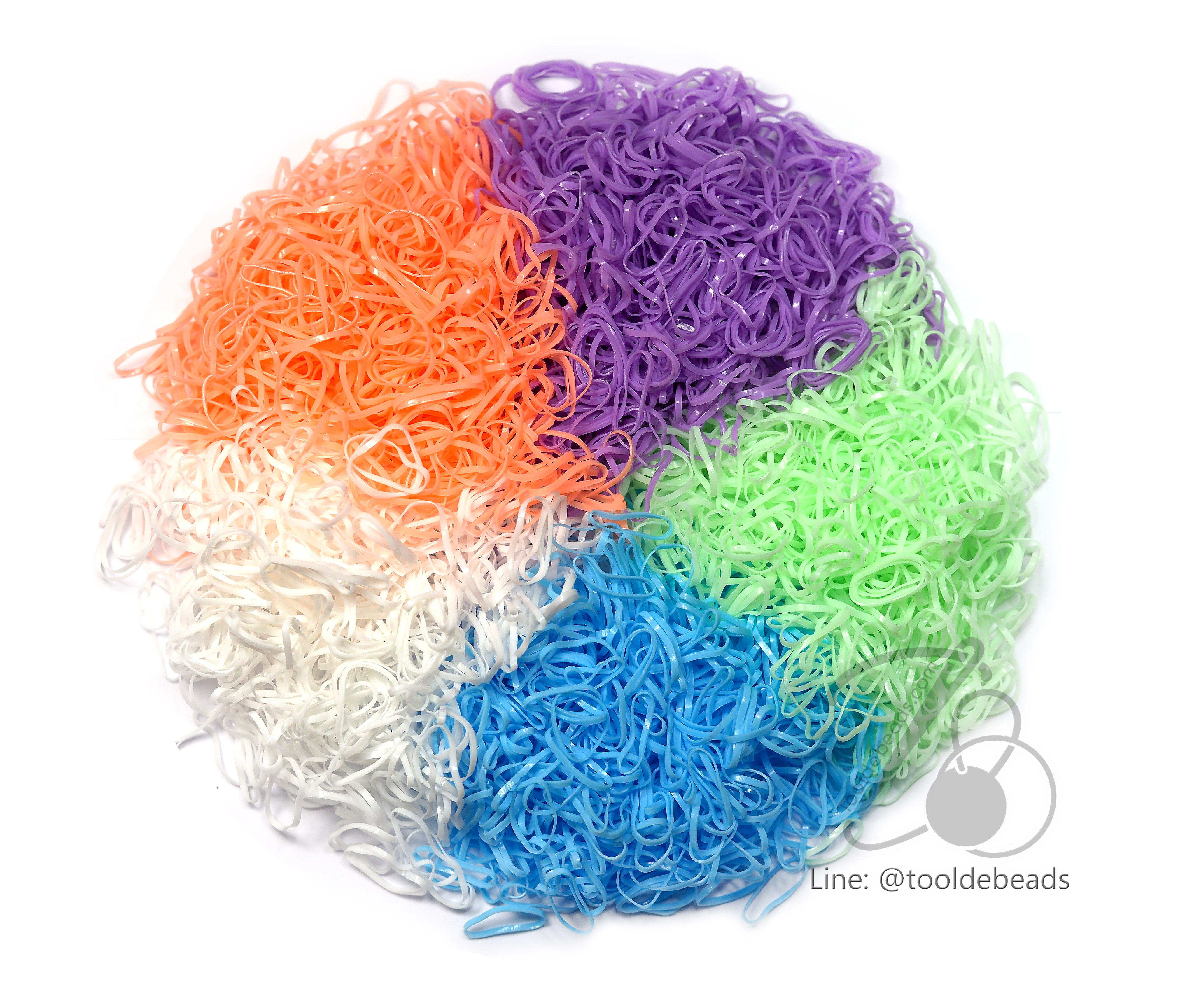 หนังยางรัดผม สีผสม 26 เส้นจิ๋ว (1 กิโลกรัม) SKU-05320