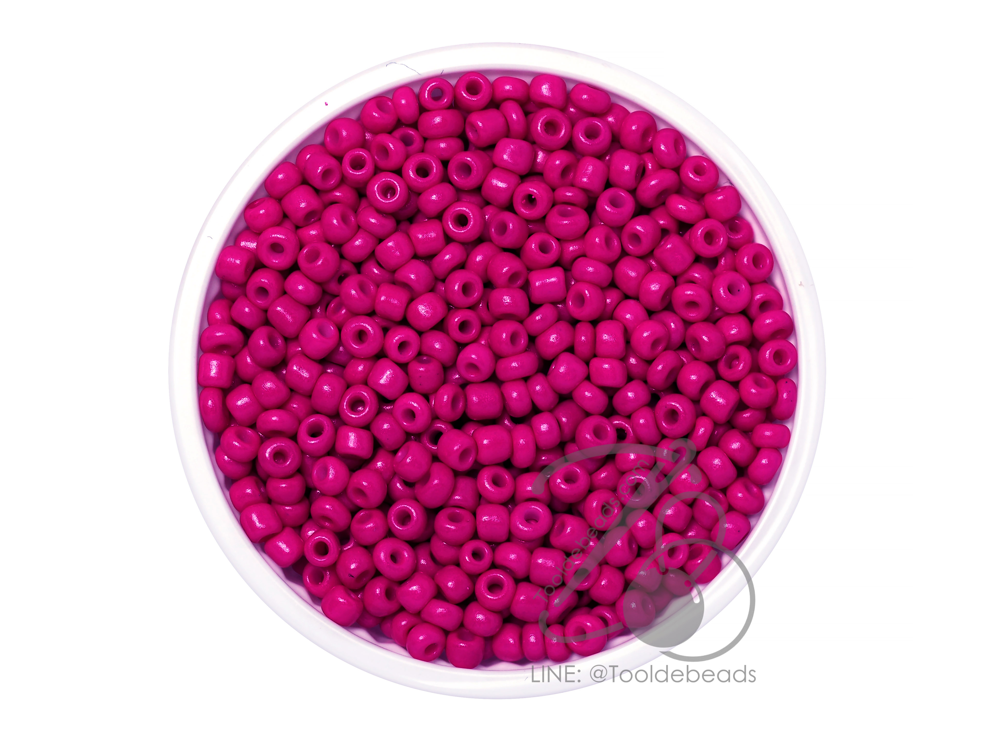 OK Brand ลูกปัดเม็ดทราย 8/0 โทนด้าน สีโอรสเข้ม (100 กรัม) SKU-08172