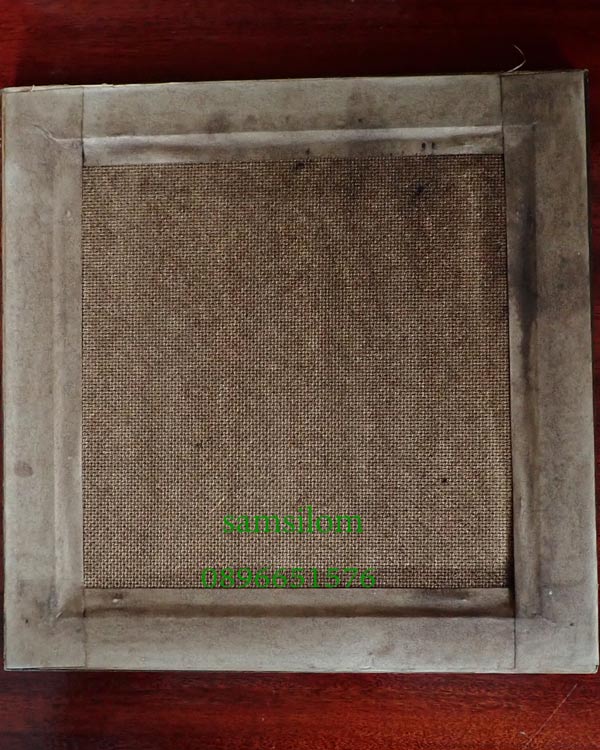 หลวงพ่อพรหม วัดขนอนเหนือ ผ้ายันต์ลายมือเขียน ยุคต้น กรอบไม้เดิม ขนาด 10x10นิ้ว แท้ดูง่าย