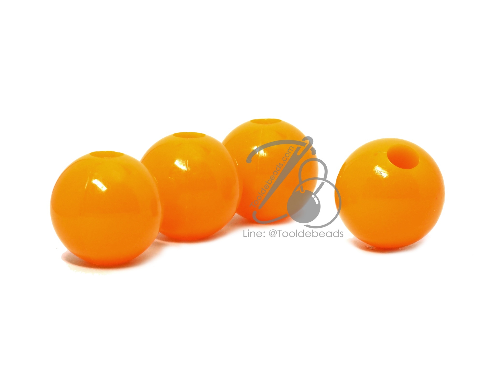 ลูกปัดลูกชิ้น 25มม. สีสด (50 ชิ้น) SKU-09186