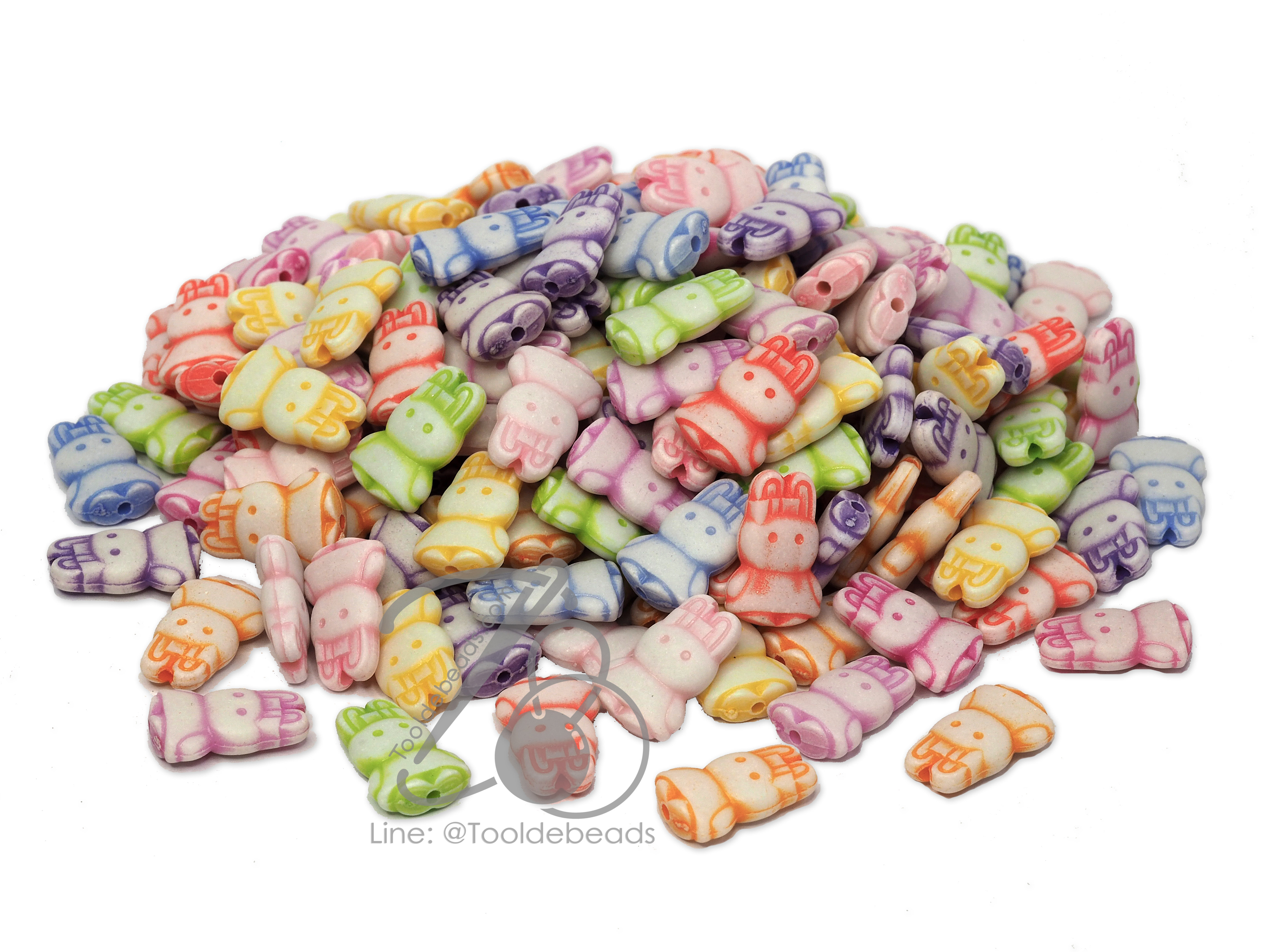 ลูกปัดแฟนซี 10*16มม. ลายกระต่าย (15 กรัม) SKU-06976